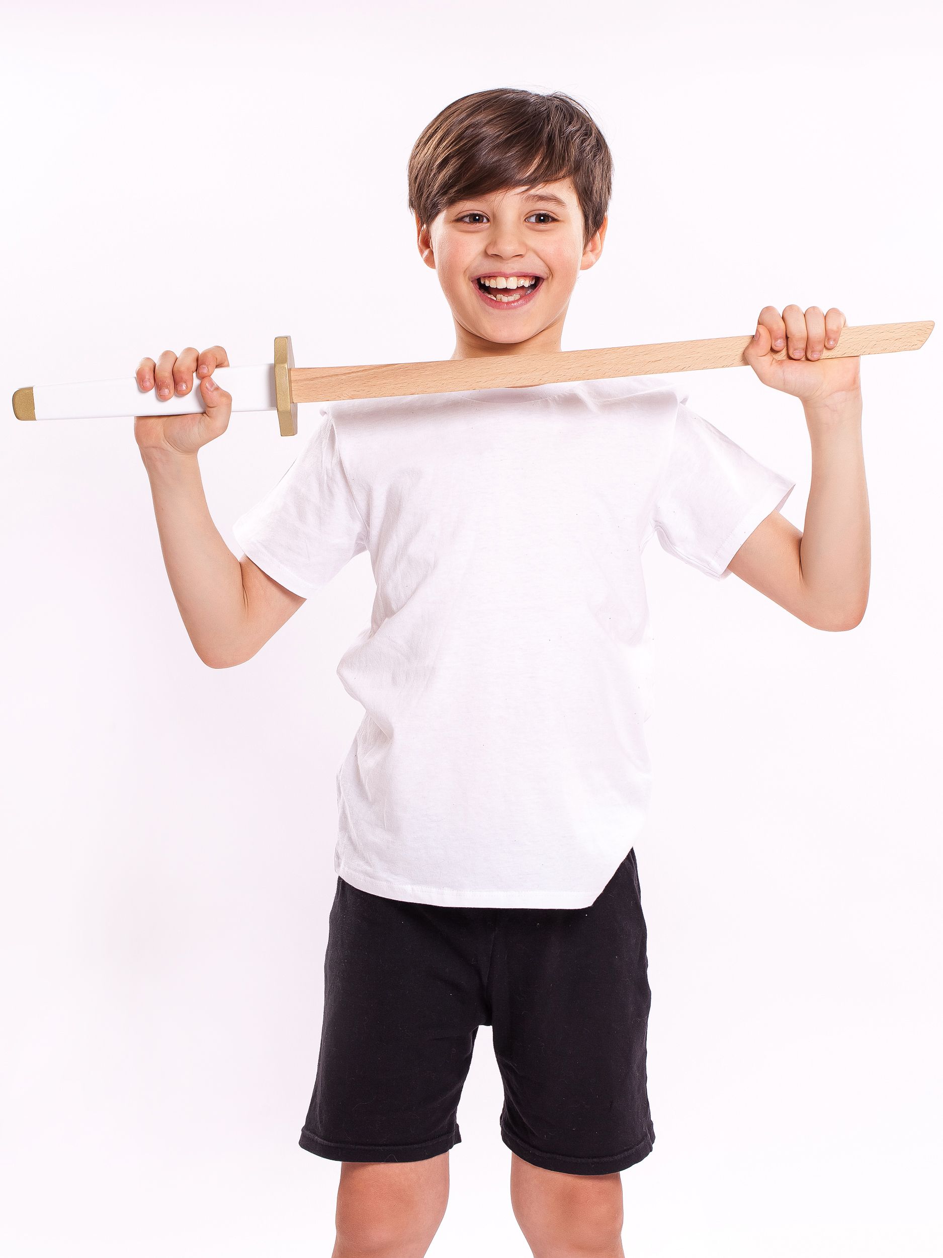 Купить Меч деревянный Катана в ножнах (белое золото) оптом