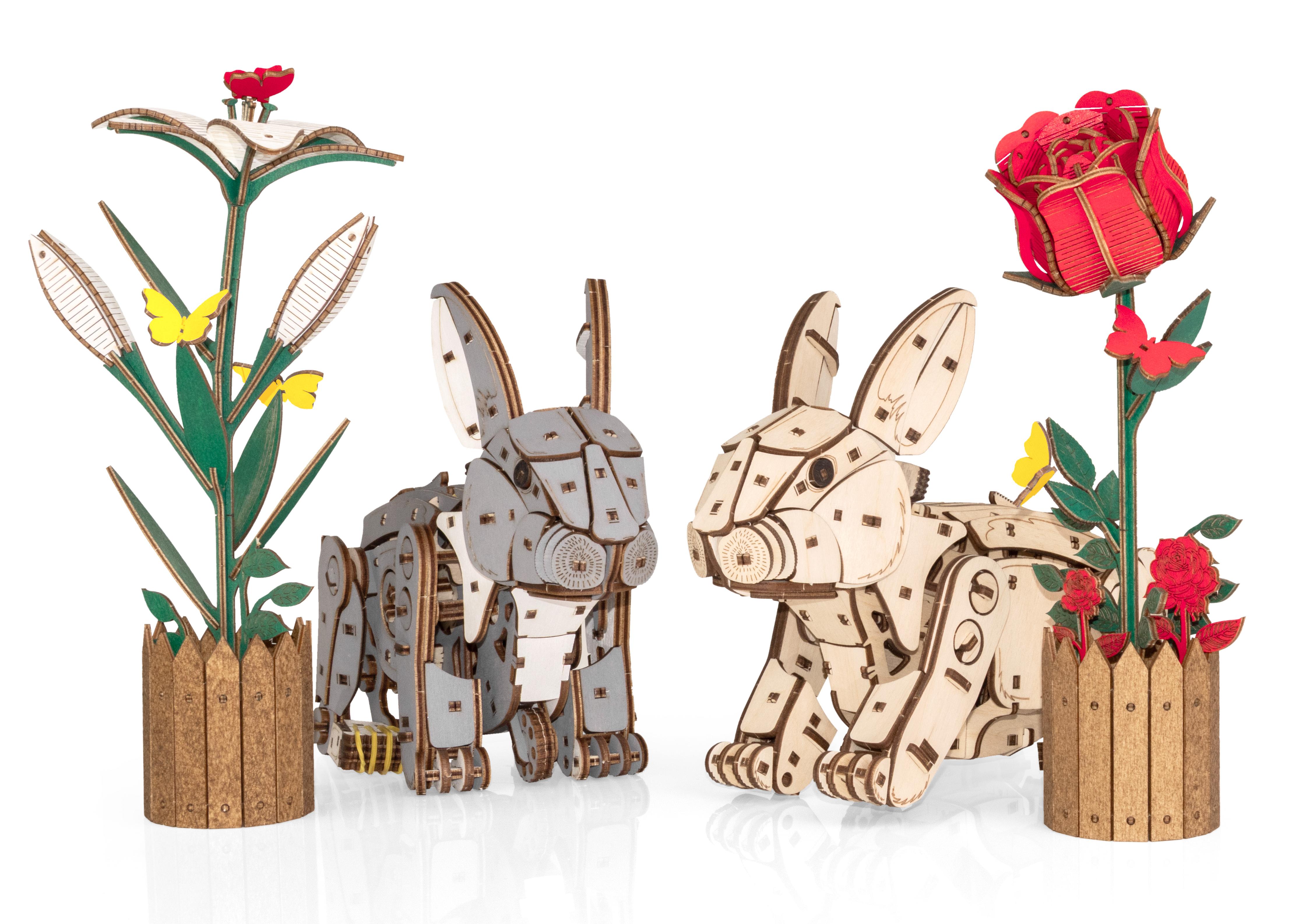 Купить Механическая сборная модель EWA Кролик белый оптом