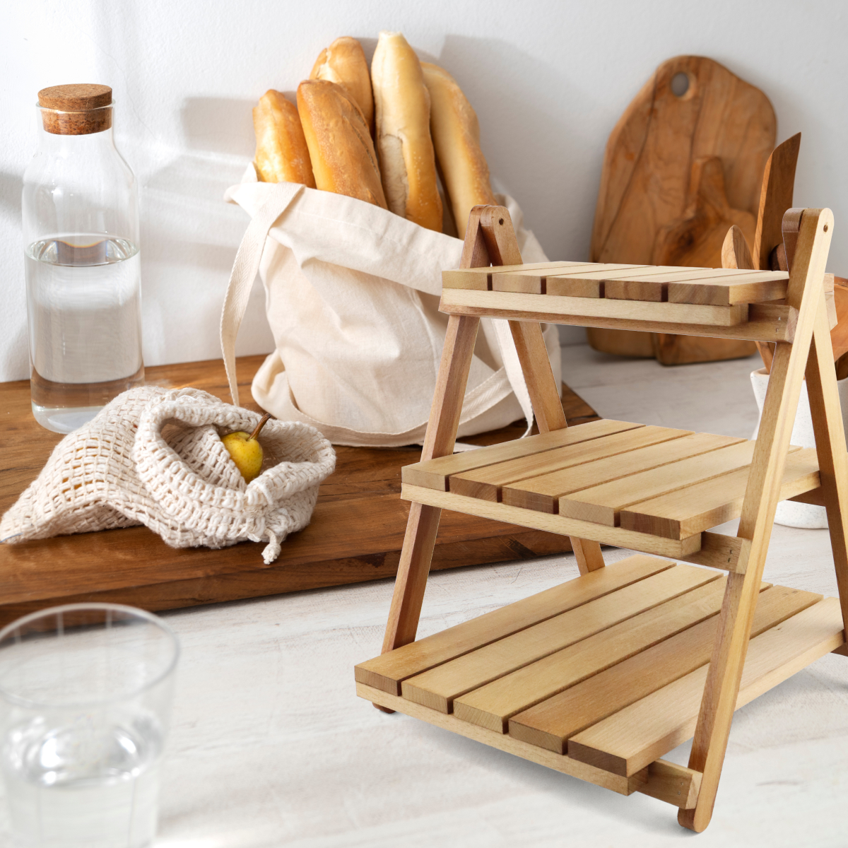 Купить Стеллаж деревянный настольный складной (3 полки) ПАЛИСАНДР оптом