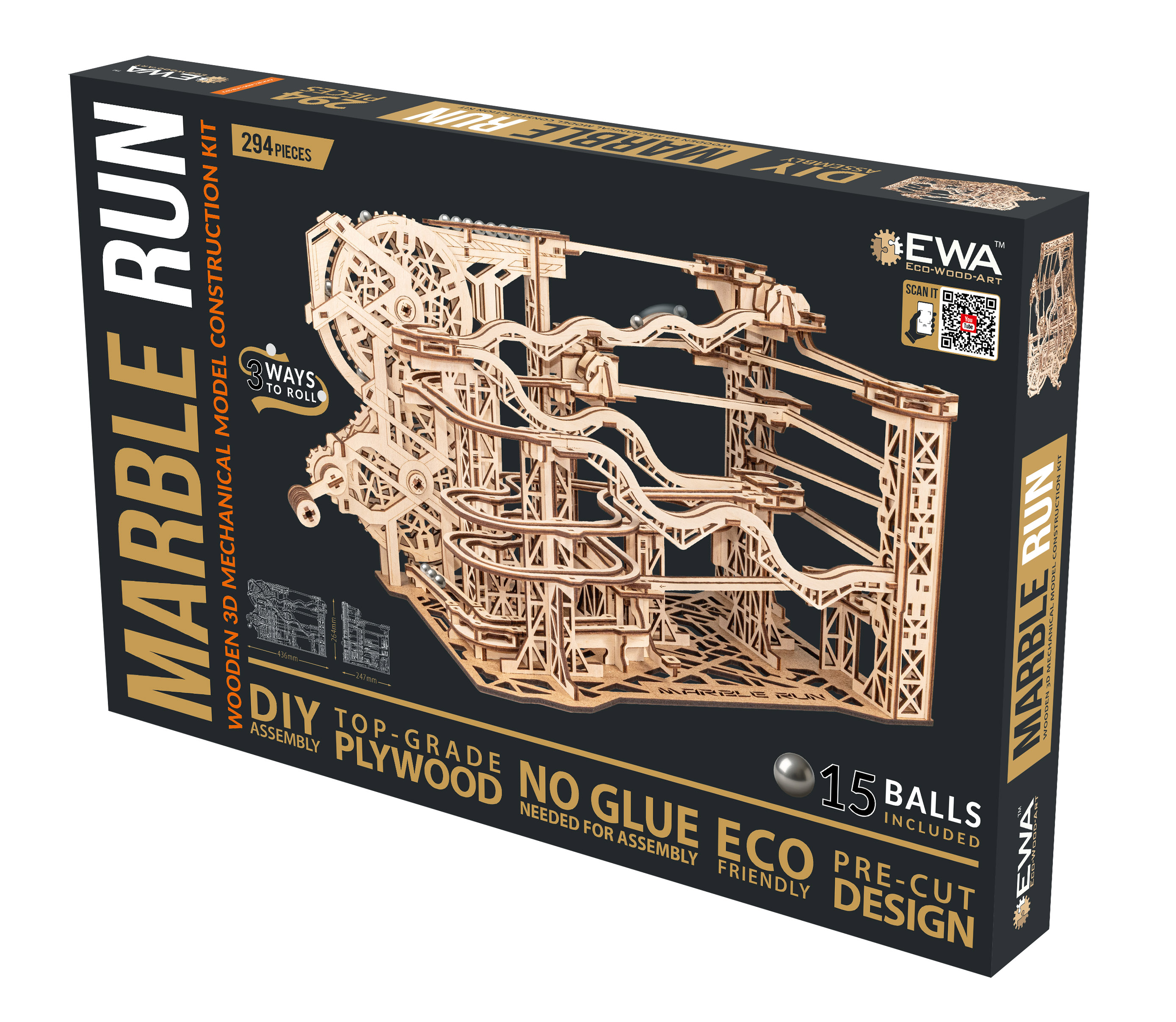 Купить Деревянный конструктор, сборная модель EWA Бегущий лабиринт Марбл  оптом