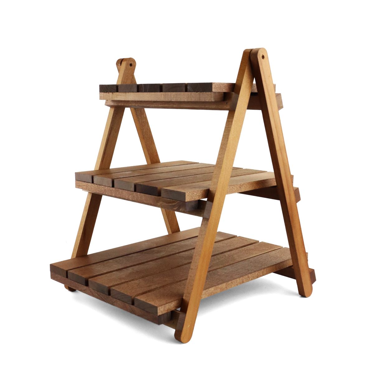 Купить Стеллаж деревянный настольный складной (3 полки) ОРЕХ оптом