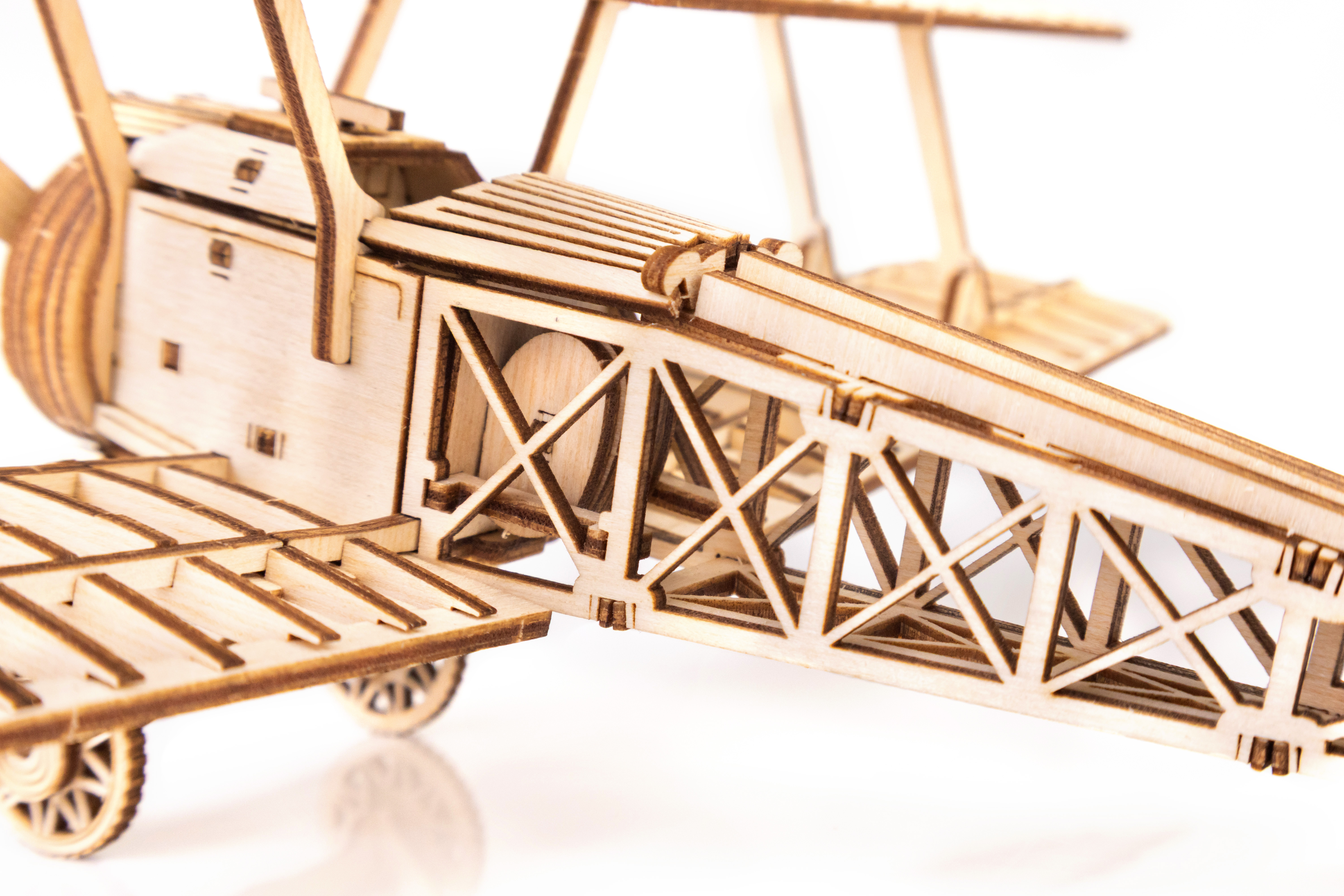 Купить Деревянный конструктор EWA Самолет Биплан оптом