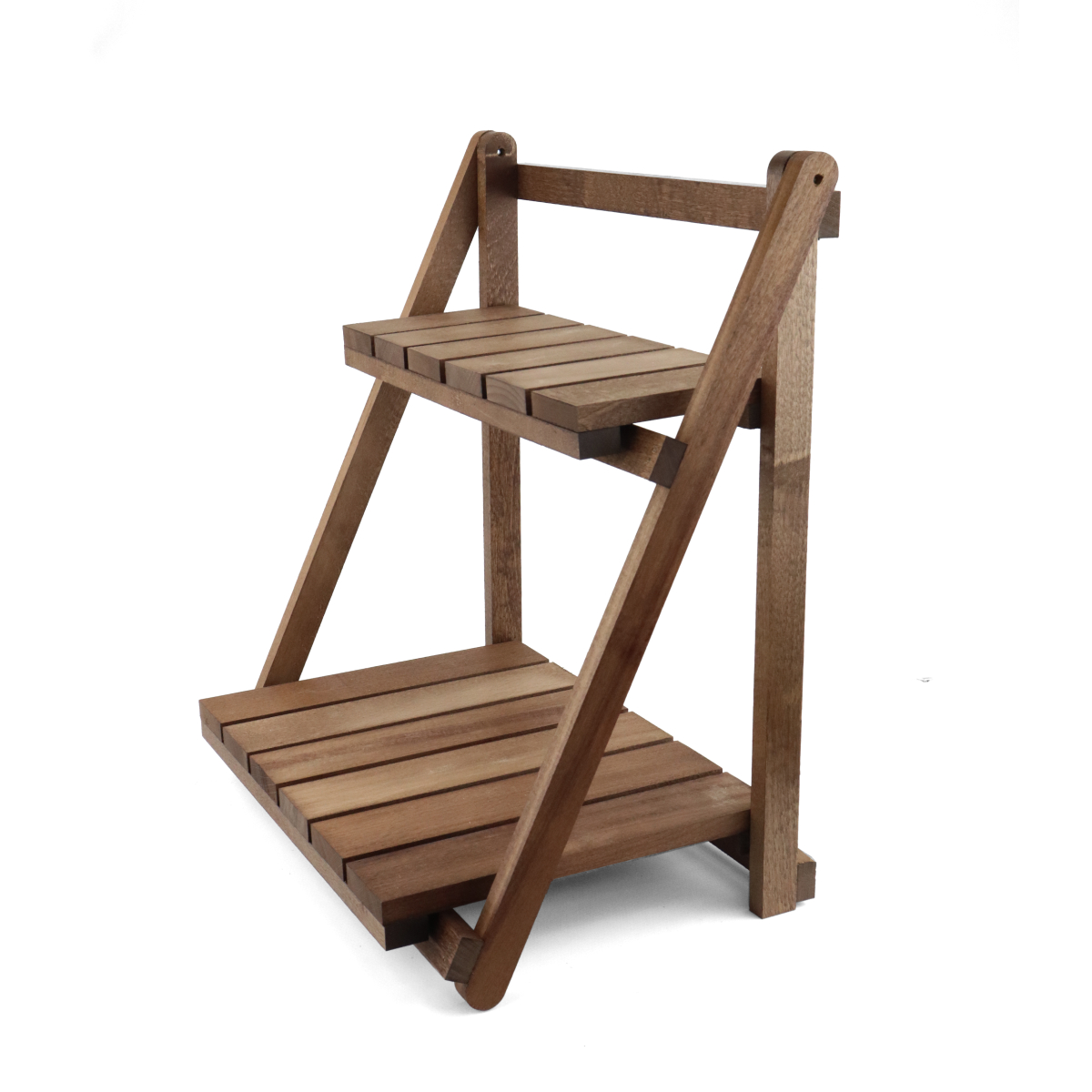 Купить Стеллаж деревянный настольный складной (2 полки) ОРЕХ оптом