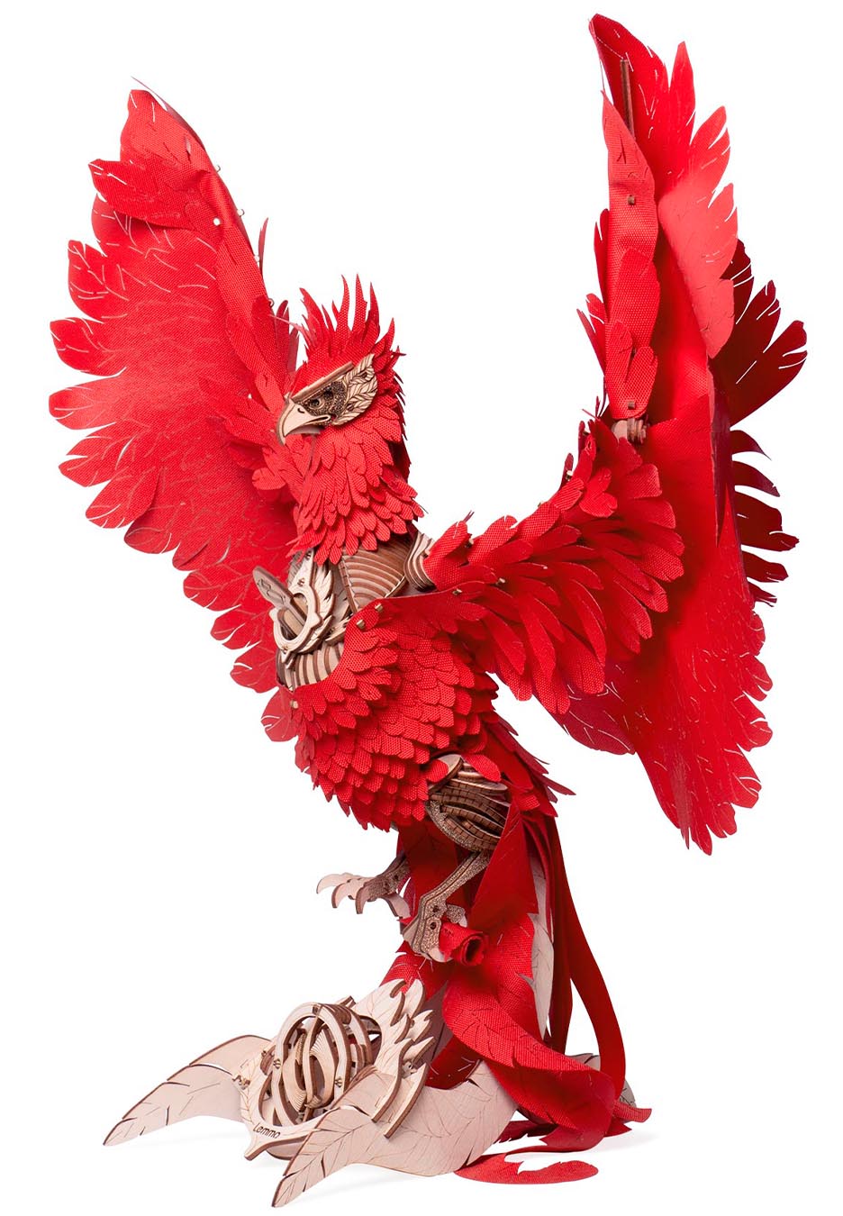 Деревянный конструктор, сборная модель Lemmo Огненный Феникс со светом