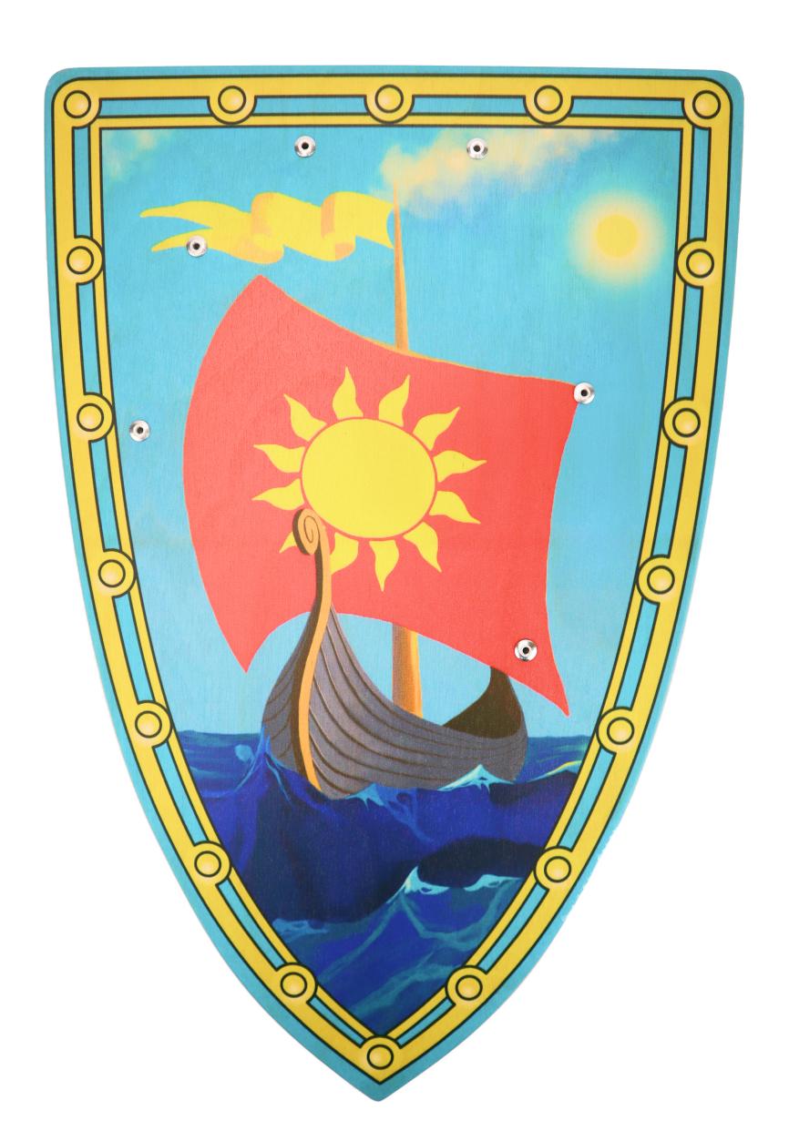 Треугольный щит детский Ладья из дерева