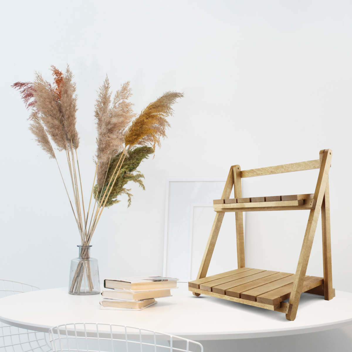 Купить Стеллаж деревянный настольный складной (2 полки) ПАЛИСАНДР оптом