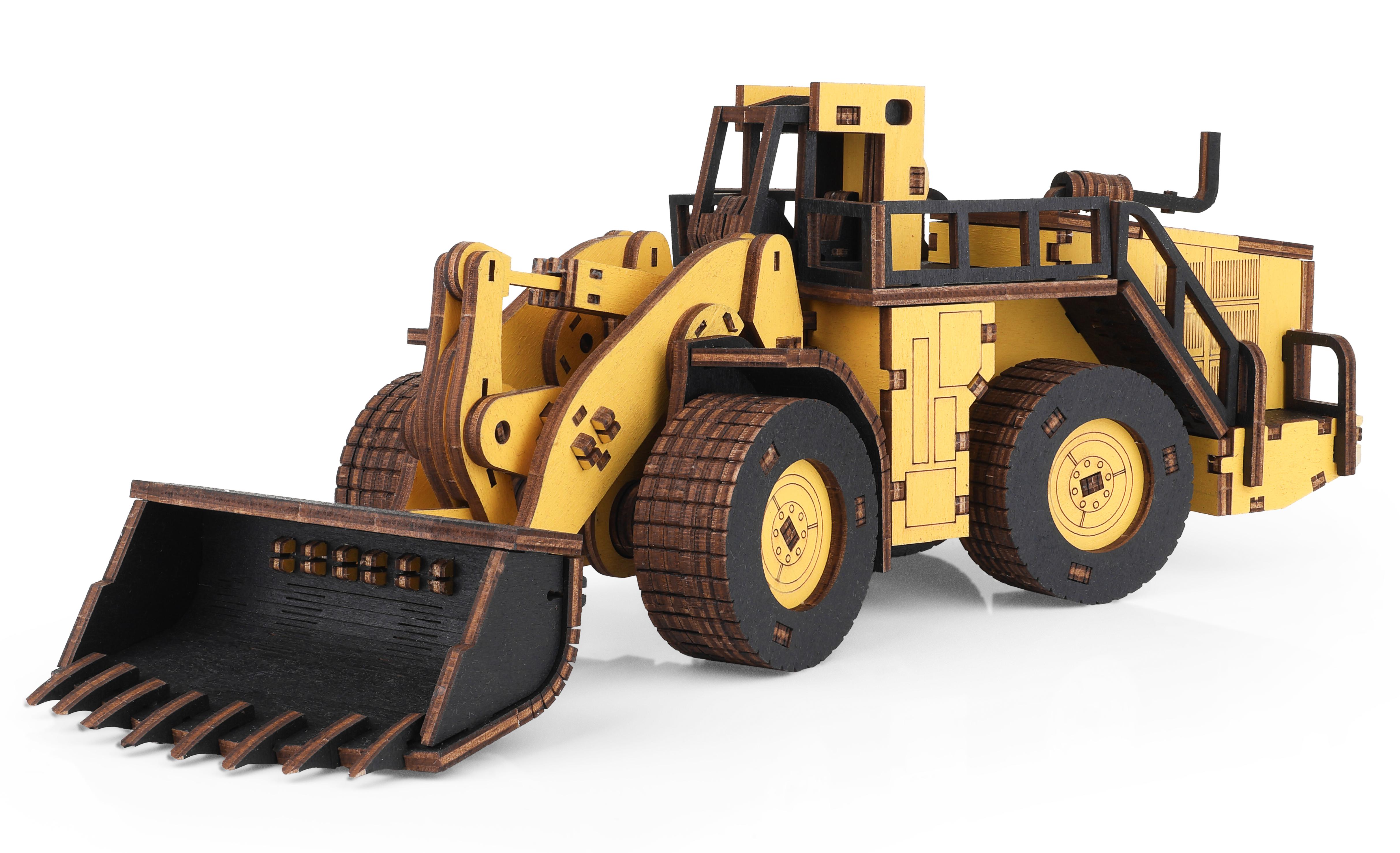 Купить Деревянный конструктор EWA Погрузчик BELAZ 78250 цветной оптом