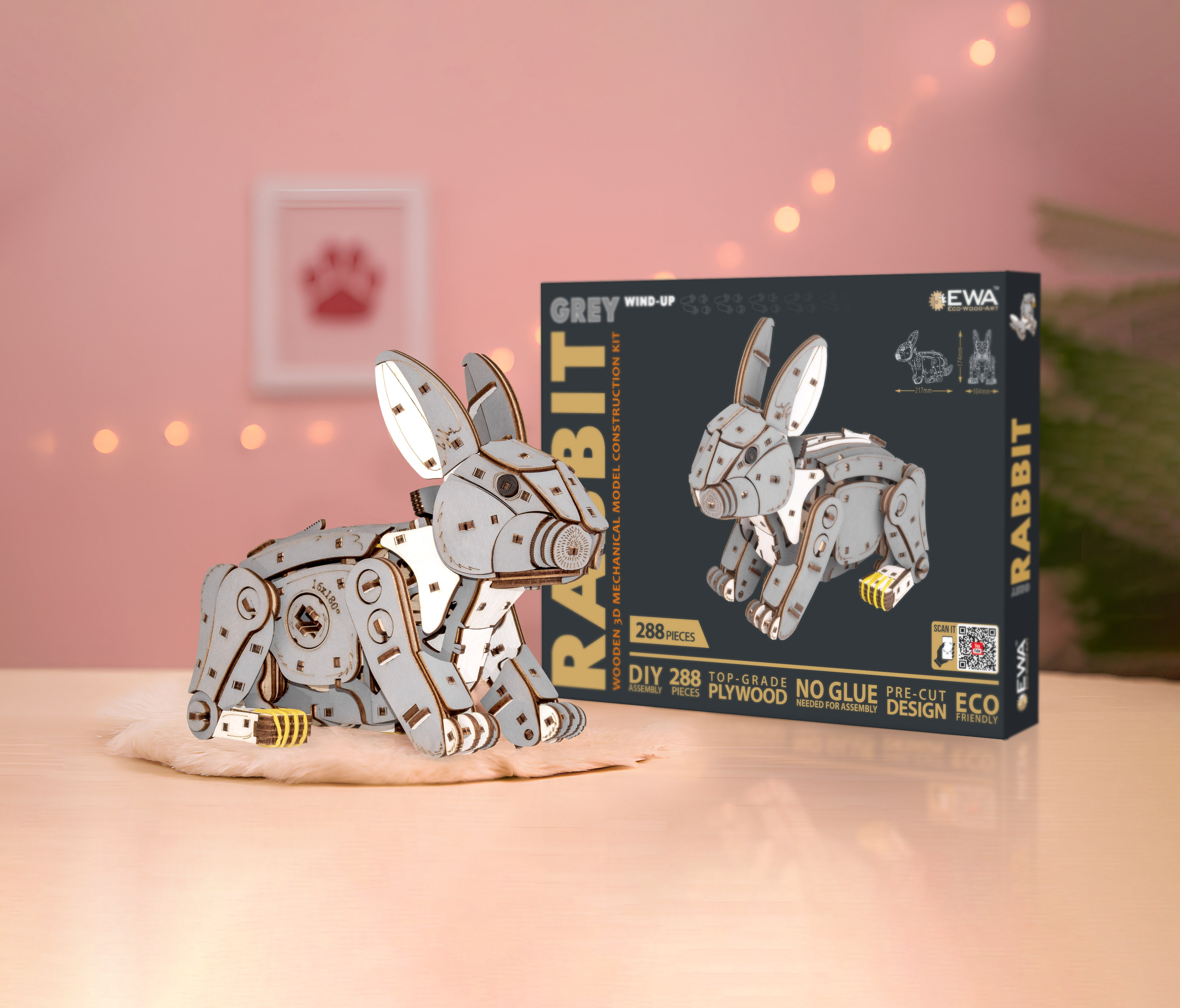 Купить Механическая сборная модель EWA Кролик серый оптом
