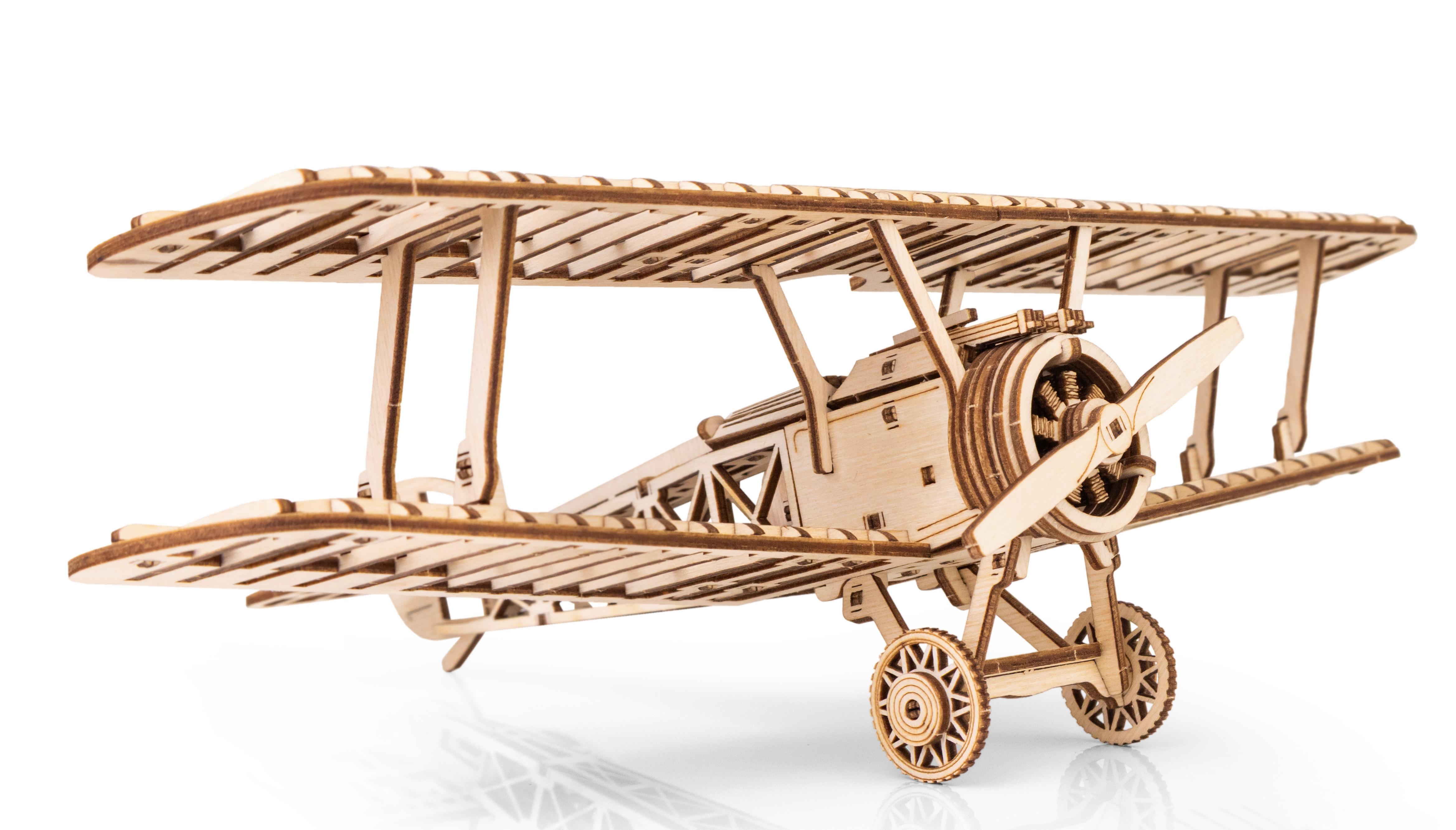 Купить Деревянный конструктор EWA Самолет Биплан оптом