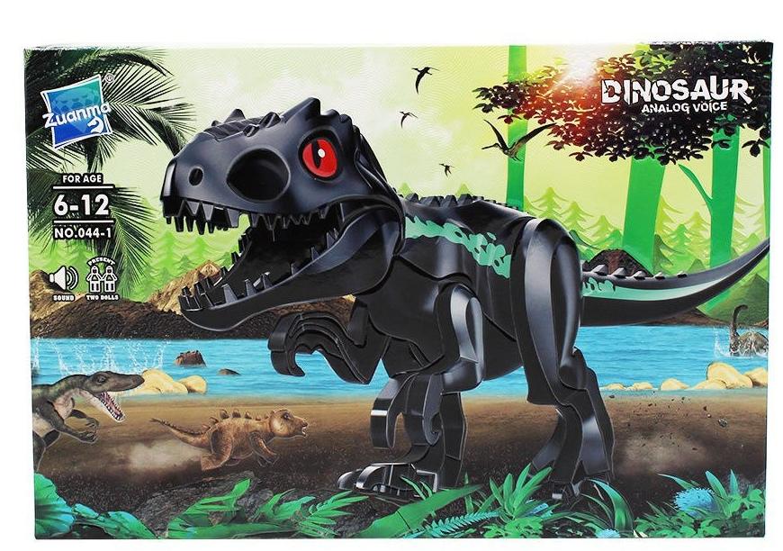 Купить Конструктор Динозавр черный с фигурками и со звуком оптом