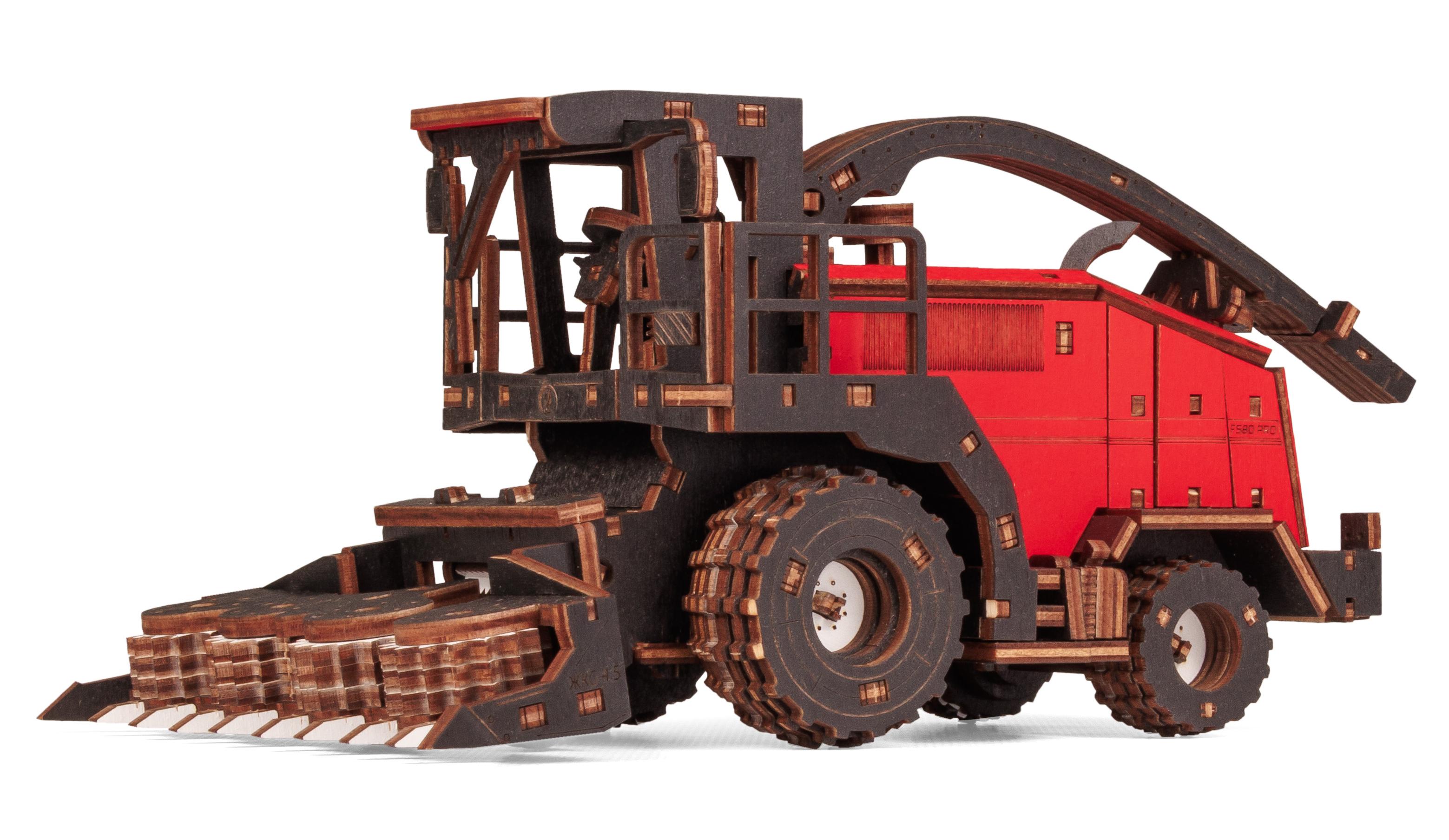 Деревянный конструктор, сборная модель EWA Комбайн FS80 PRO цветной