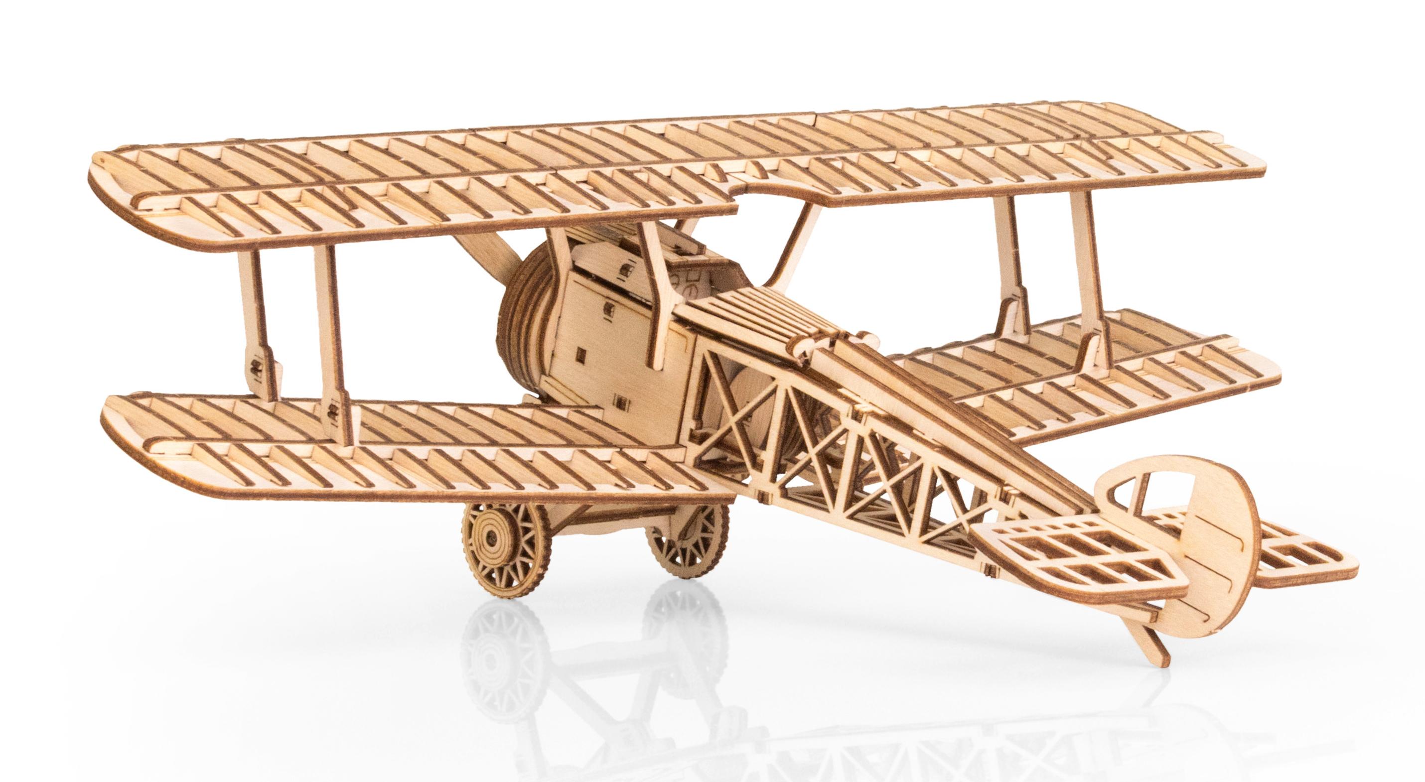 Купить Деревянный конструктор EWA Самолет Биплан оптом