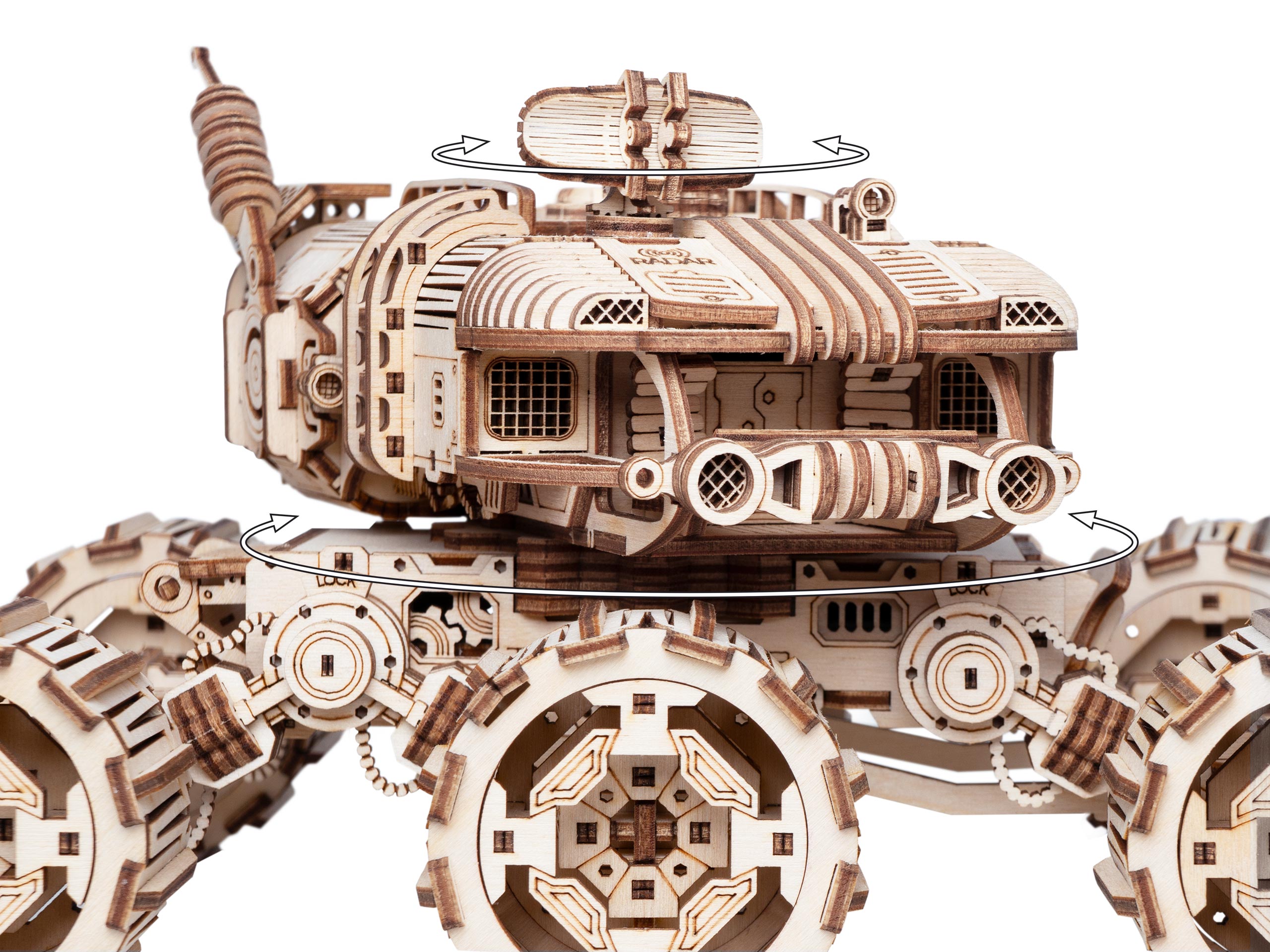 Купить Деревянный конструктор, сборная модель Lemmo Марсоход HOBOS со светом оптом