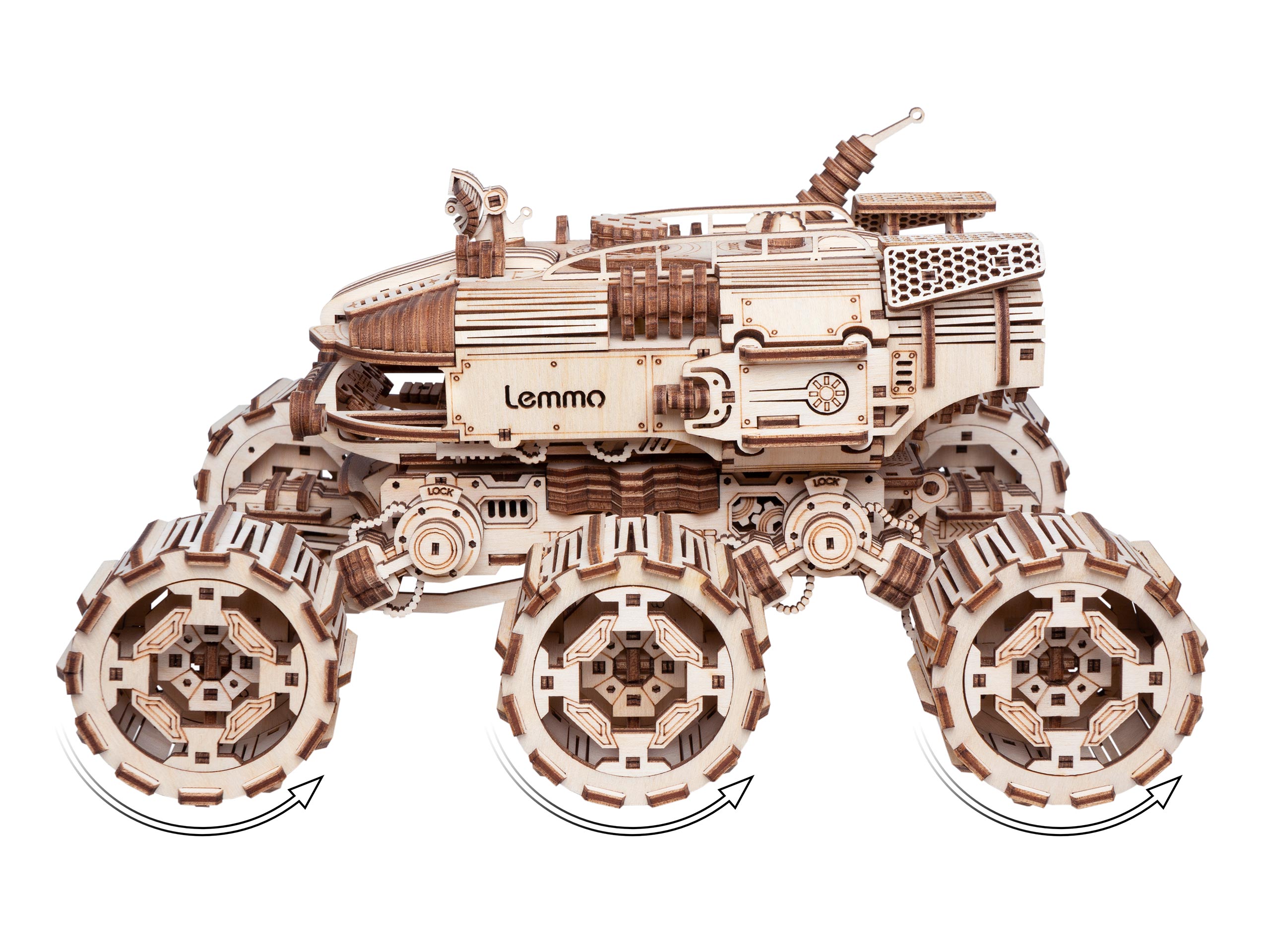 Купить Деревянный конструктор, сборная модель Lemmo Марсоход HOBOS со светом оптом