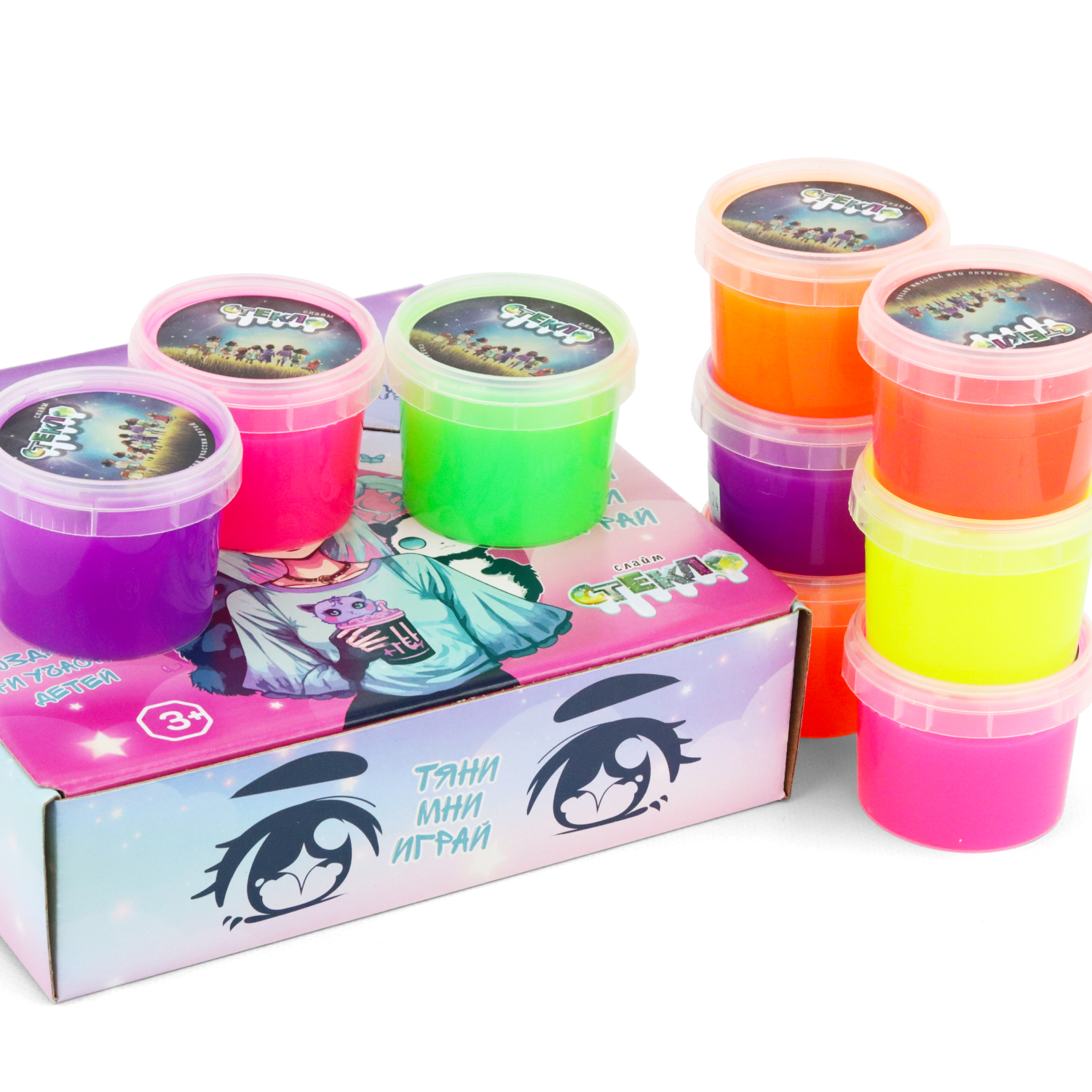 Купить Набор слаймов Стекло Party Slime, 9 шт по 90 гр оптом