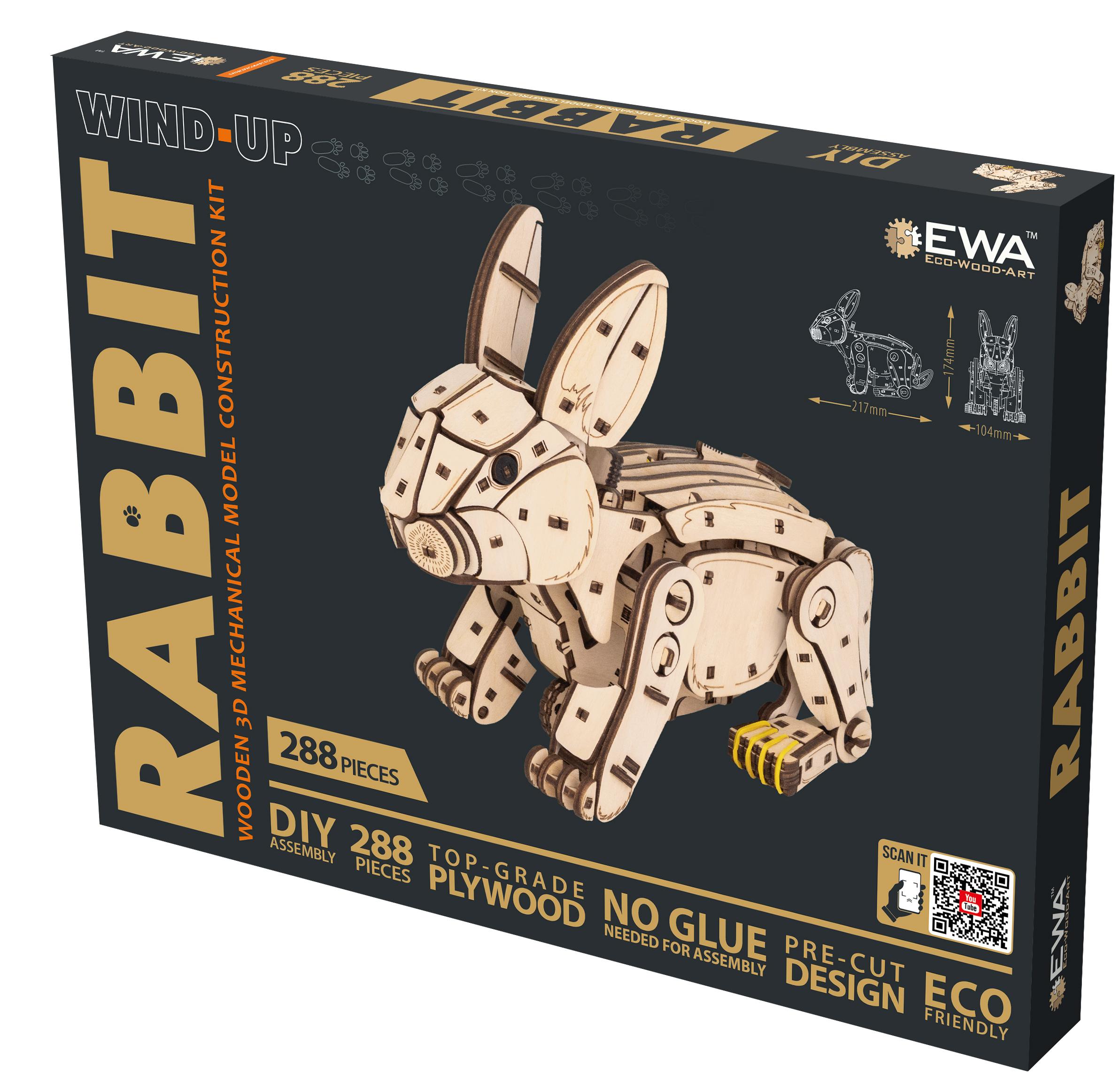 Купить Механическая сборная модель EWA Кролик белый оптом