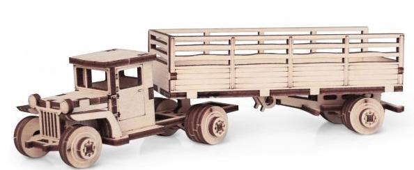 Купить Конструктор 3D деревянный подвижный Lemmo Грузовичок Тягач оптом