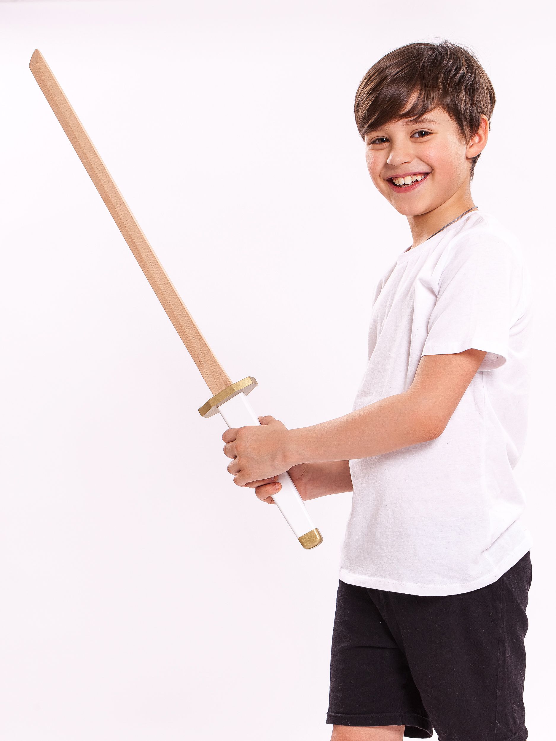 Купить Меч деревянный Катана в ножнах (белое золото) оптом