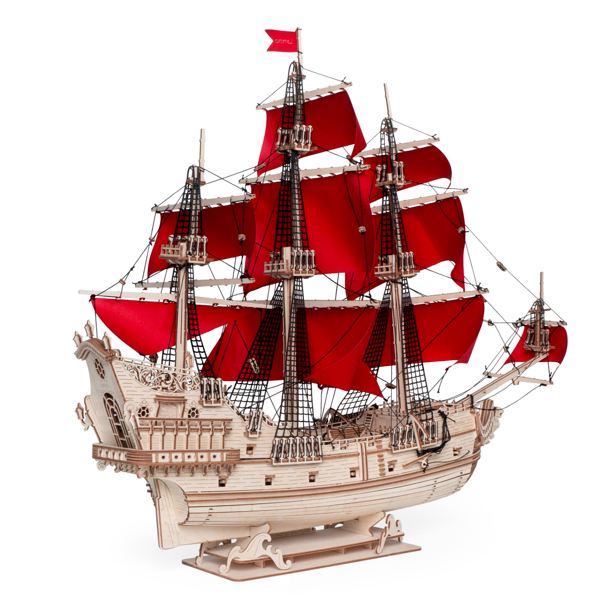 Купить Сборная модель из дерева Lemmo Корабль Утренняя Звезда (красные паруса) оптом