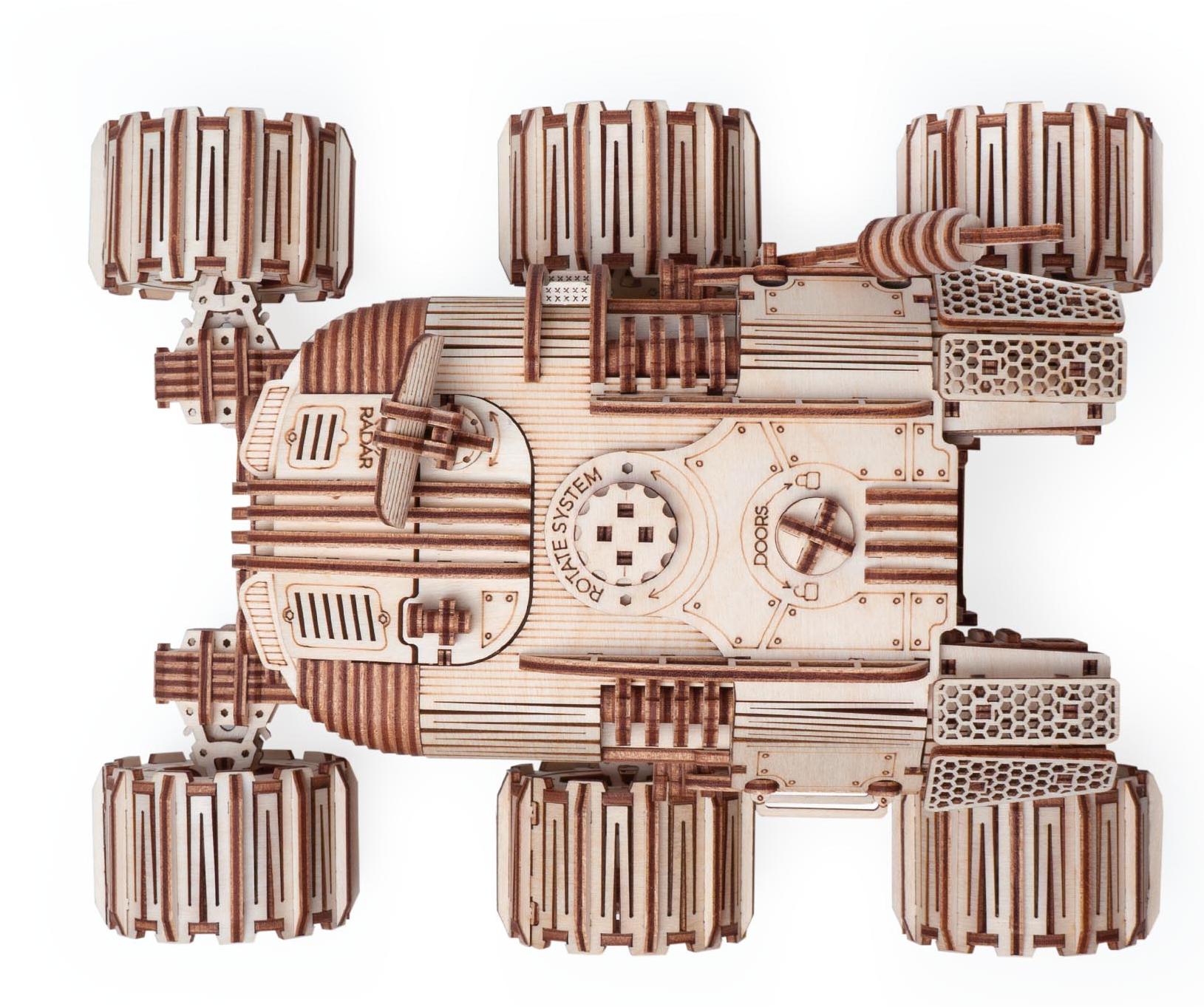 Купить Деревянный конструктор, сборная модель Lemmo Марсоход HOBOS со светом оптом