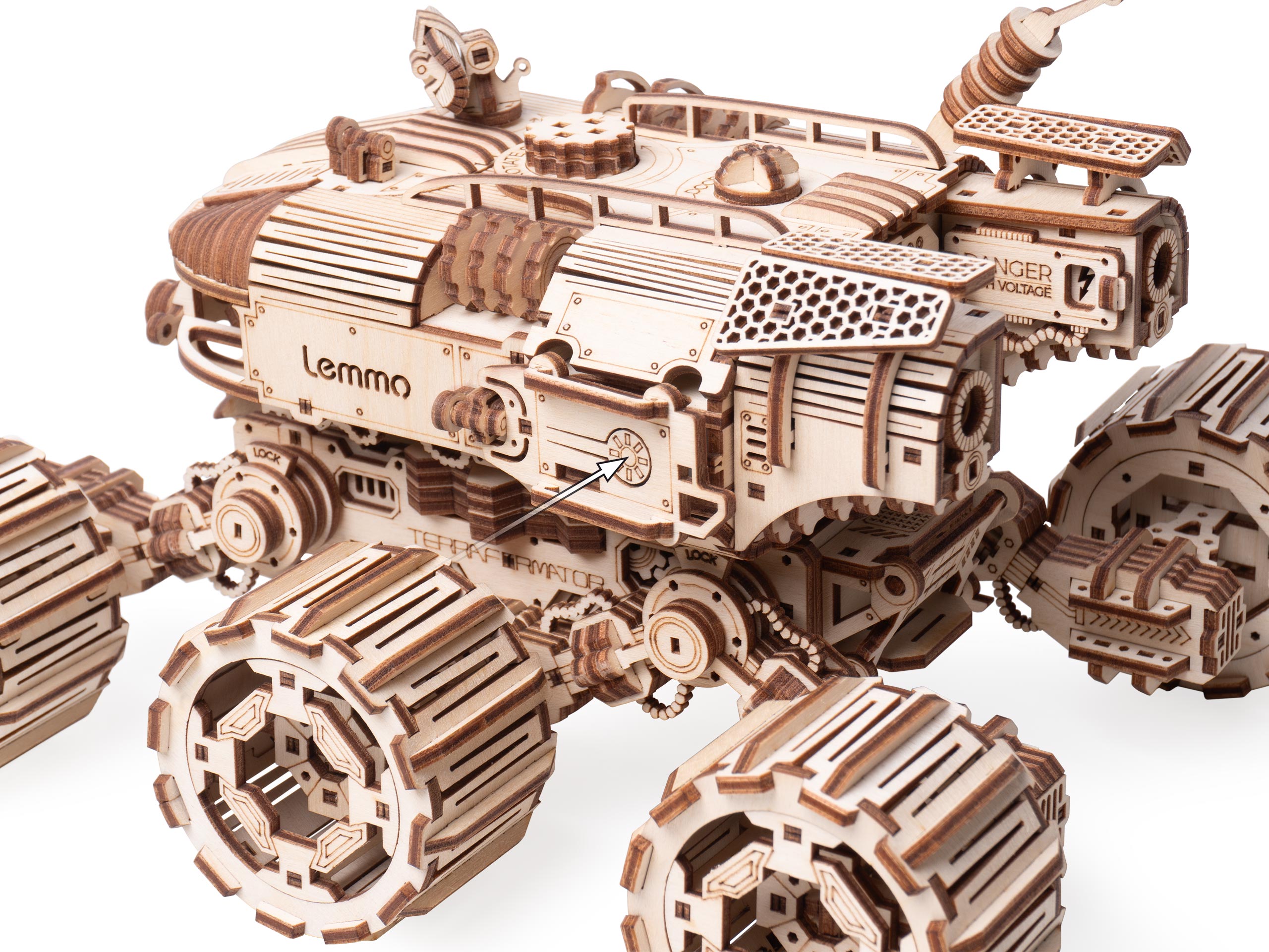 Купить Деревянный конструктор, сборная модель Lemmo Марсоход HOBOS со светом оптом