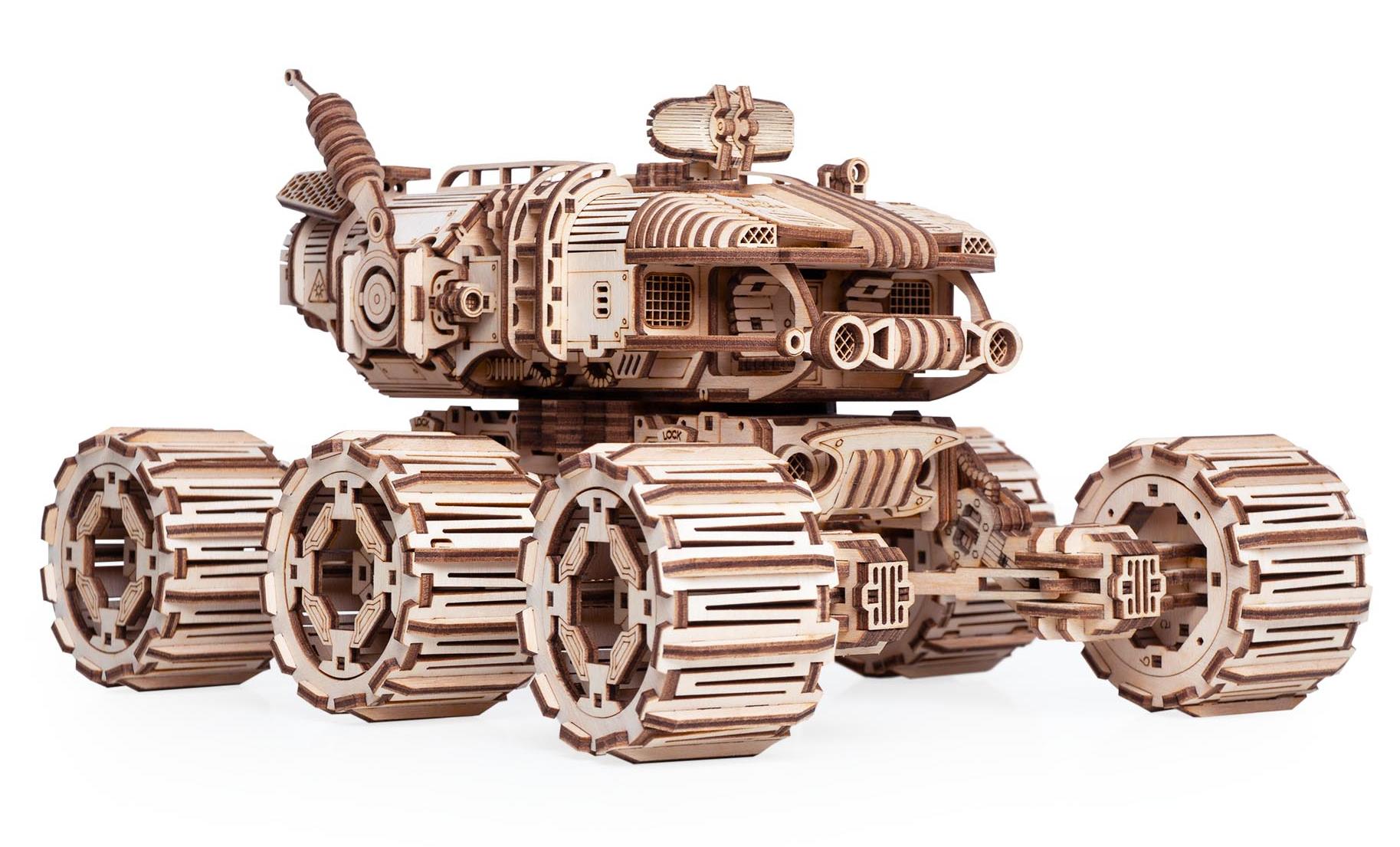 Купить Деревянный конструктор, сборная модель Lemmo Марсоход HOBOS со светом оптом