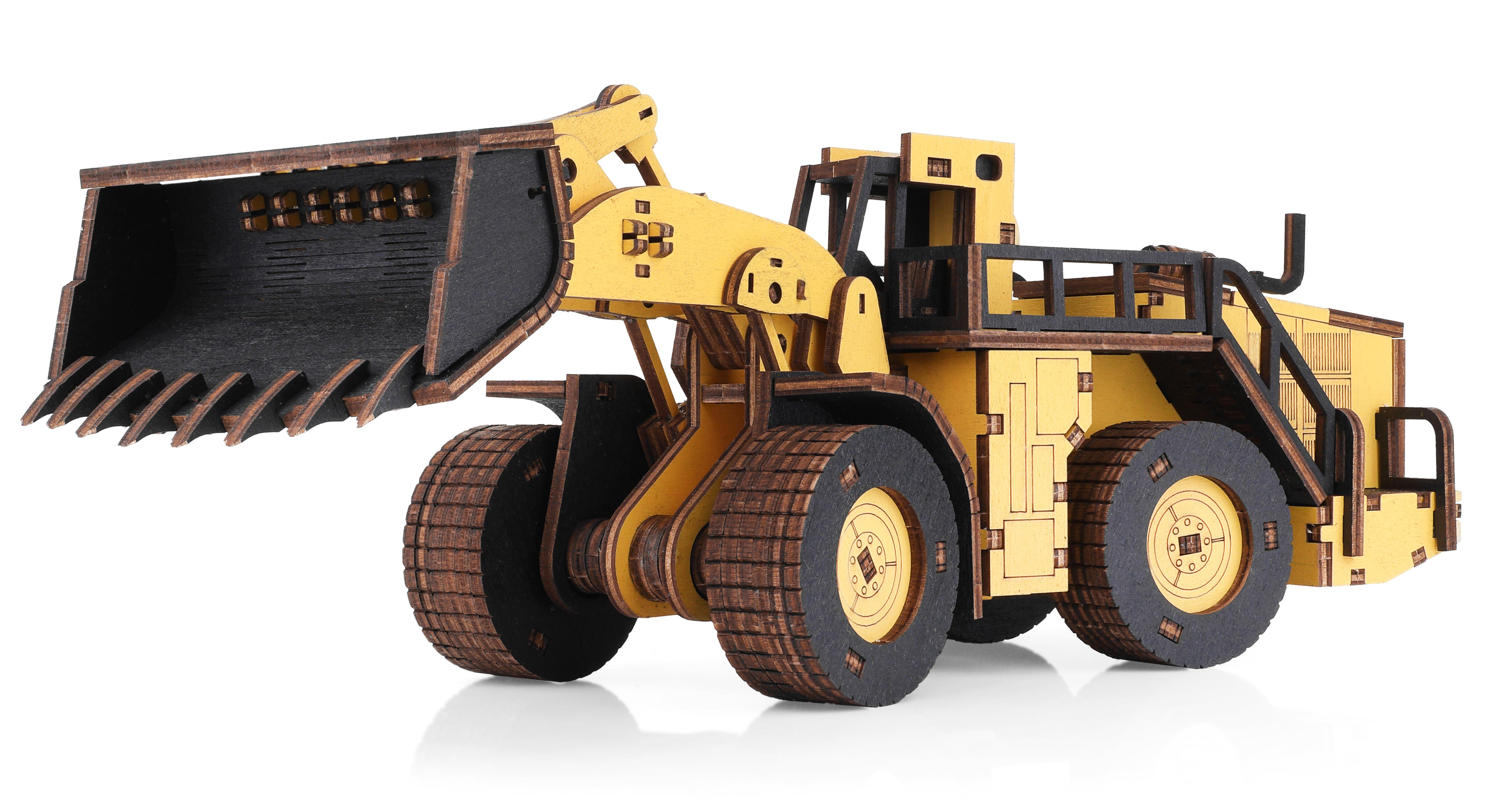 Купить Деревянный конструктор EWA Погрузчик BELAZ 78250 цветной оптом