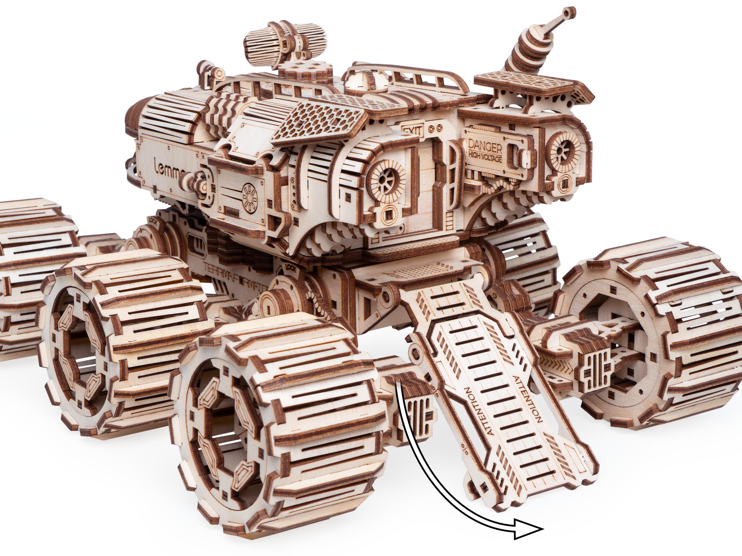 Купить Деревянный конструктор, сборная модель Lemmo Марсоход HOBOS со светом оптом