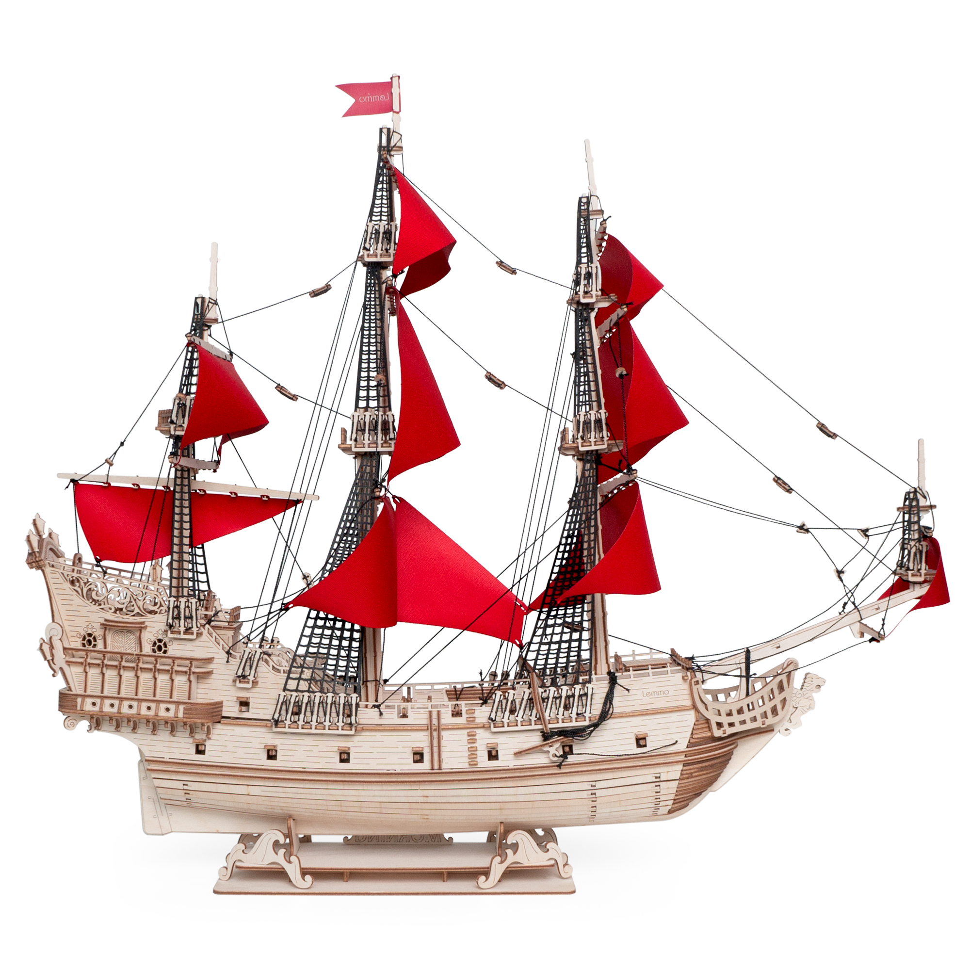 Купить Сборная модель из дерева Lemmo Корабль Утренняя Звезда (красные паруса) оптом