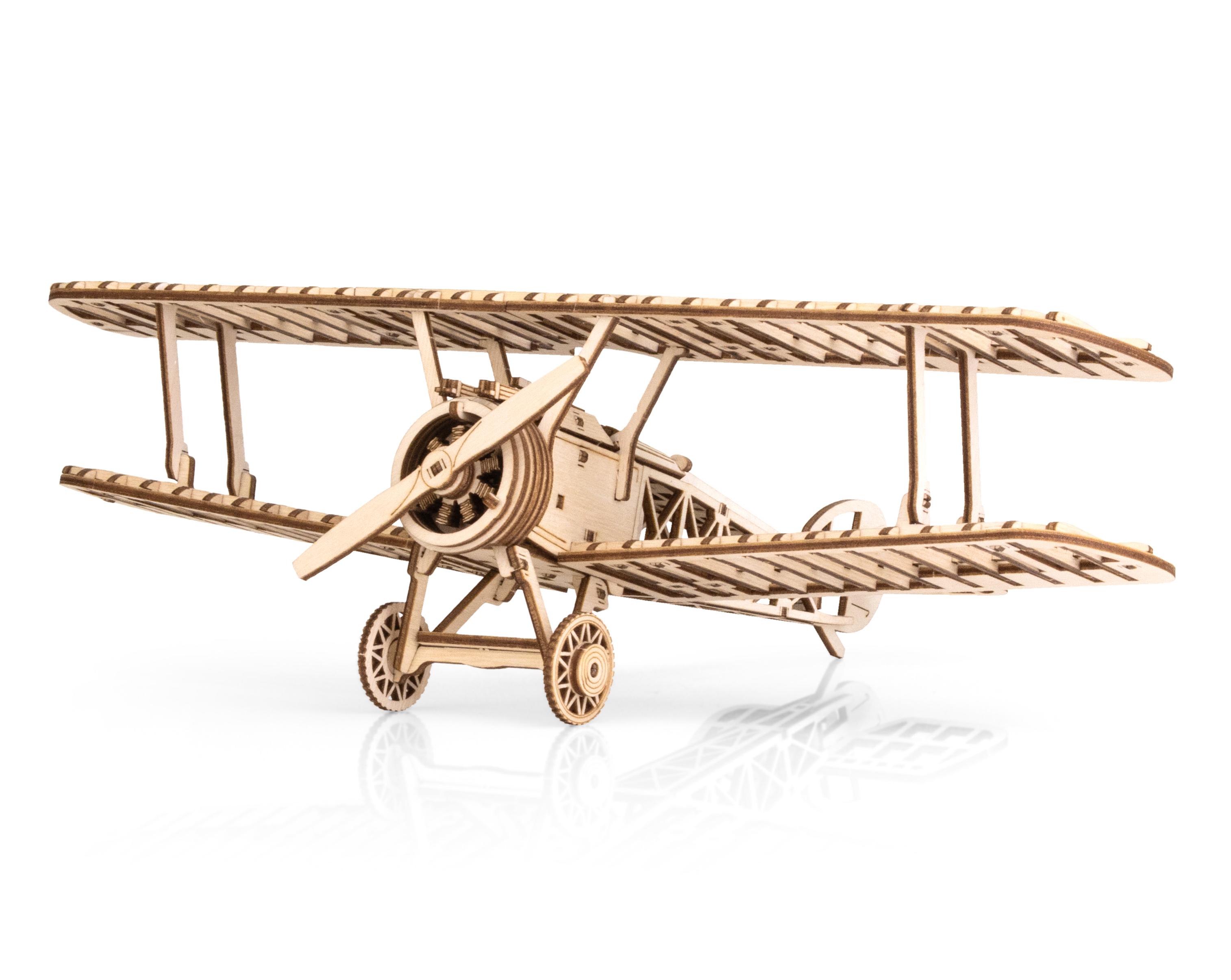 Купить Деревянный конструктор EWA Самолет Биплан оптом