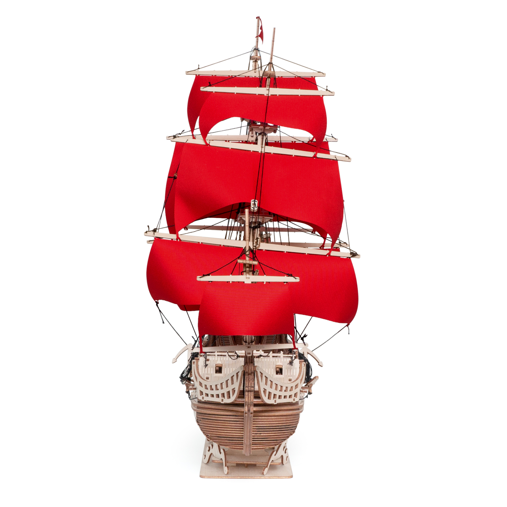 Купить Сборная модель из дерева Lemmo Корабль Утренняя Звезда (красные паруса) оптом