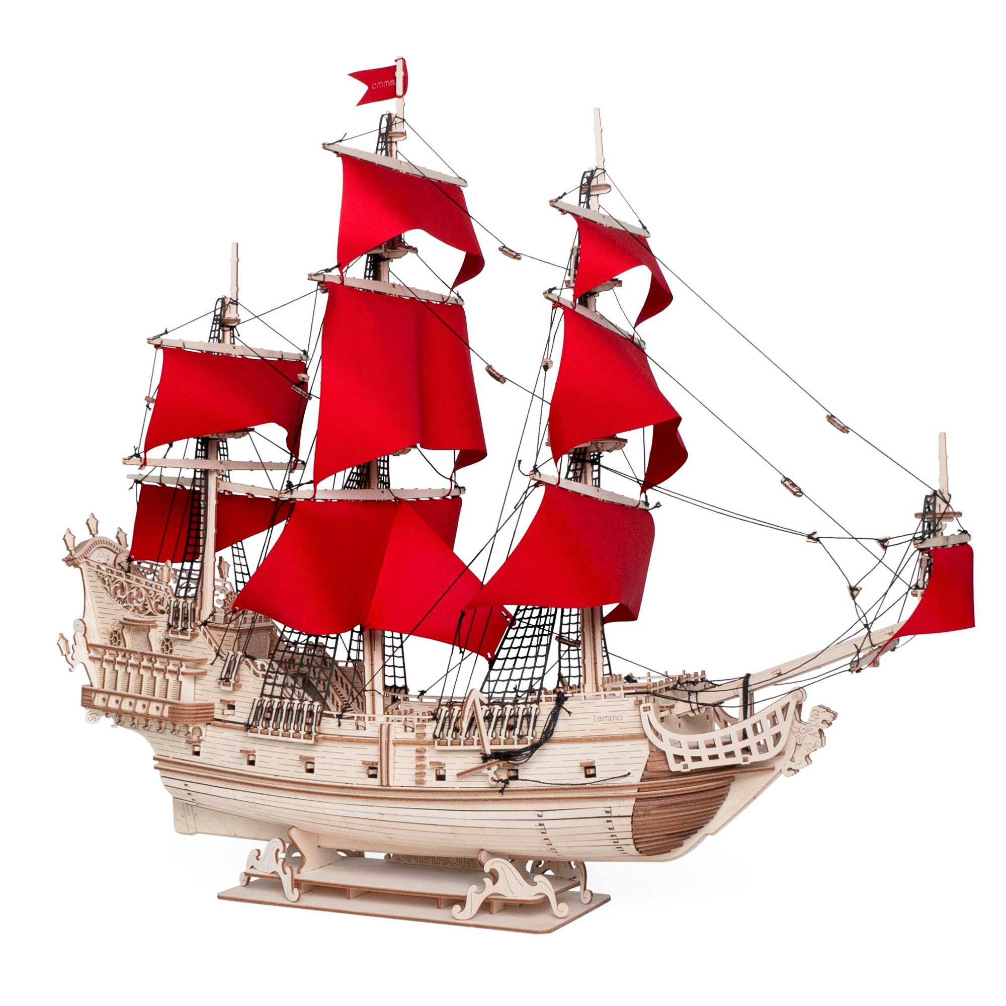 Купить Сборная модель из дерева Lemmo Корабль Утренняя Звезда (красные паруса) оптом