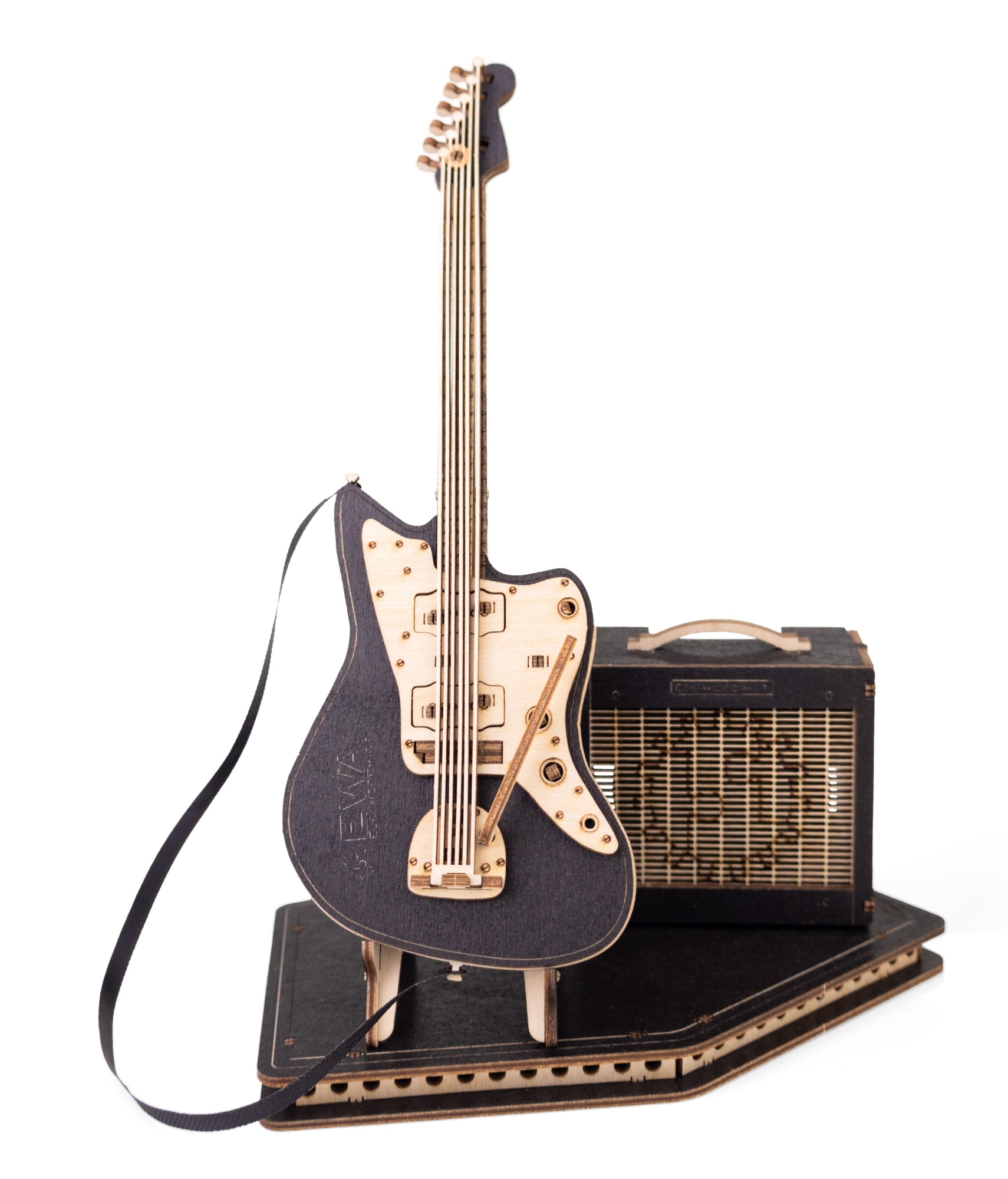 Купить Деревянный конструктор EWA Гитара электро (черная) оптом