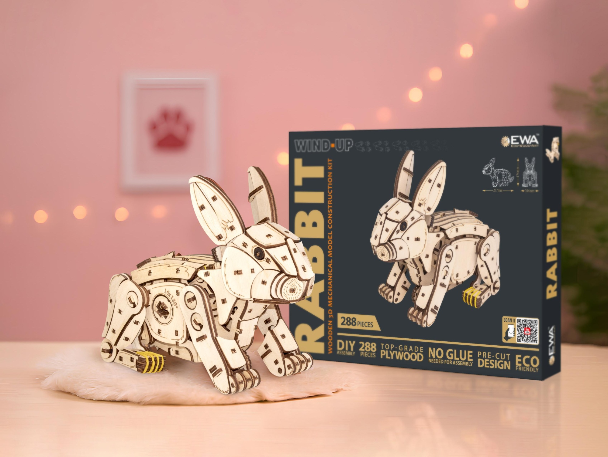 Купить Механическая сборная модель EWA Кролик белый оптом