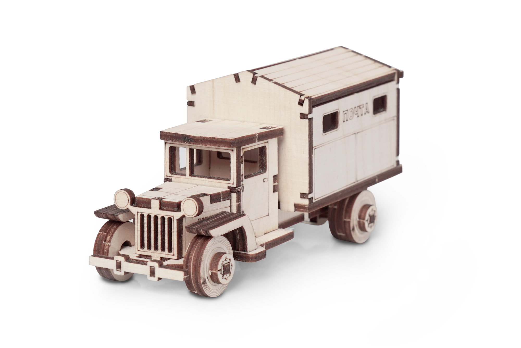 Конструктор 3D деревянный подвижный Lemmo Грузовичок Почта