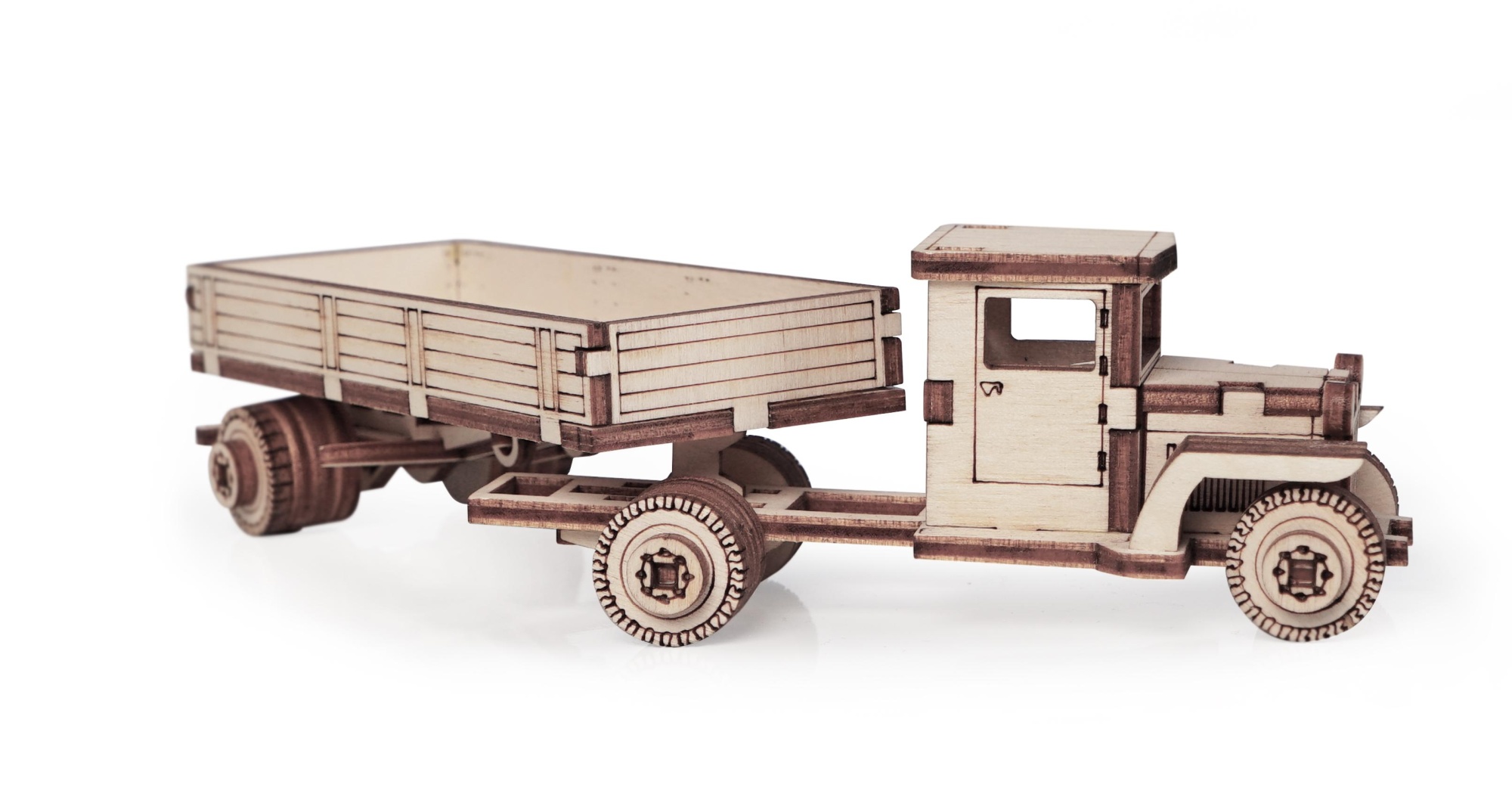 Купить Конструктор 3D деревянный подвижный Lemmo Грузовичок с прицепом оптом
