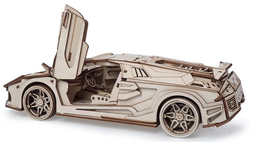 Купить Конструктор 3D деревянный Lemmo Спорткар "СКАТ" оптом