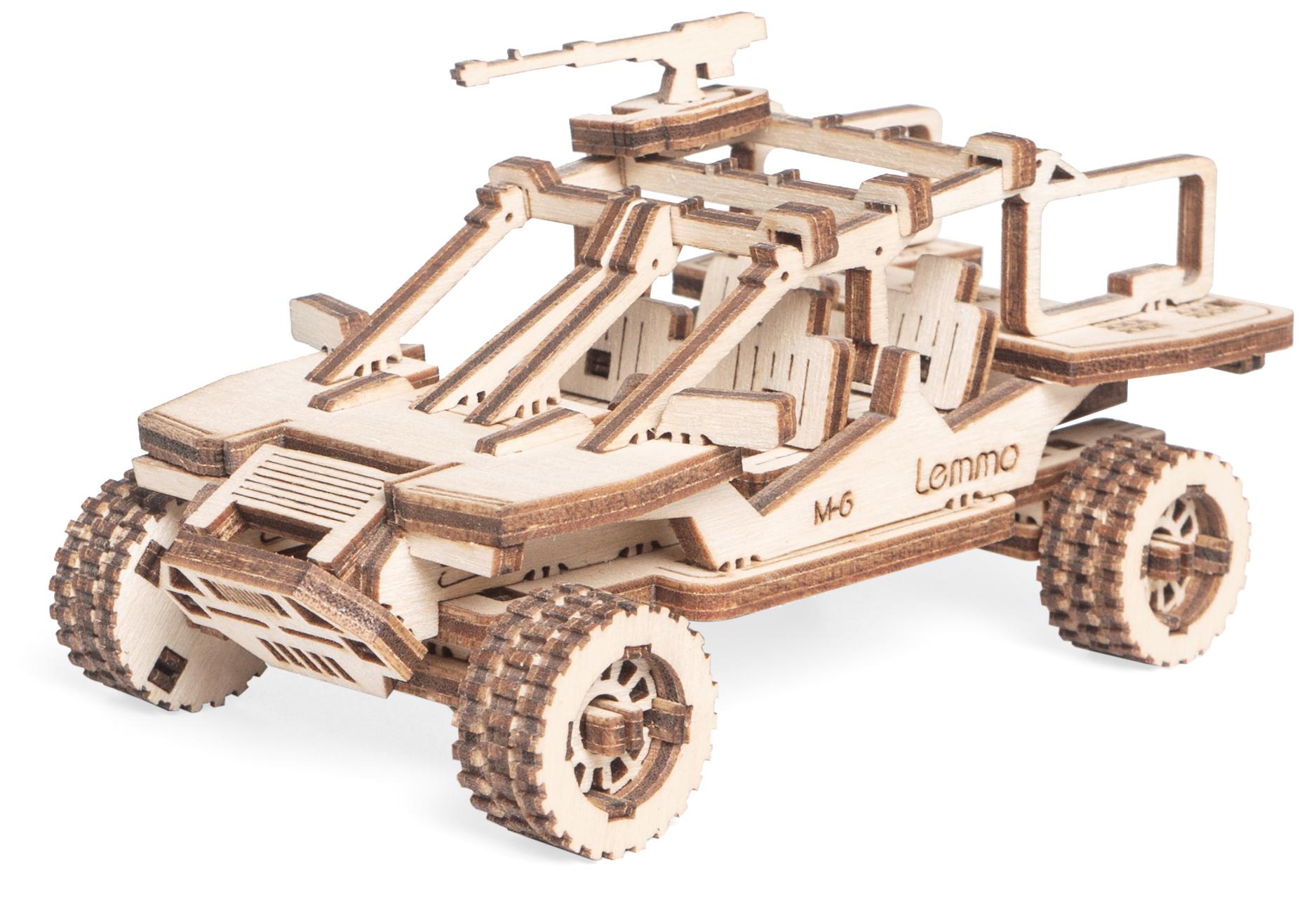 Деревянный конструктор, сборная модель Lemmo Внедорожник Багги М-6