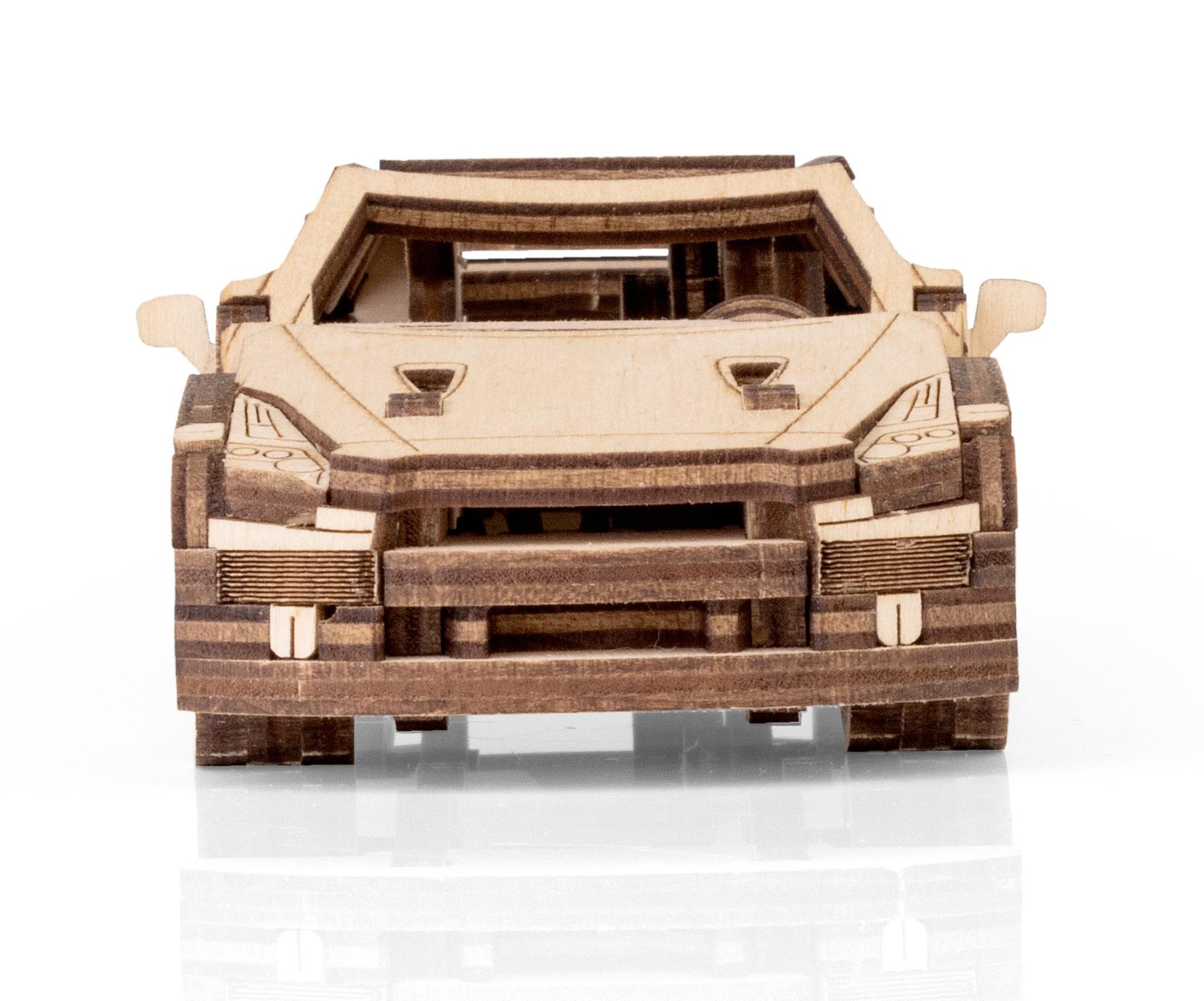 Купить Деревянный конструктор EWA Спорткар с заводным механизмом оптом