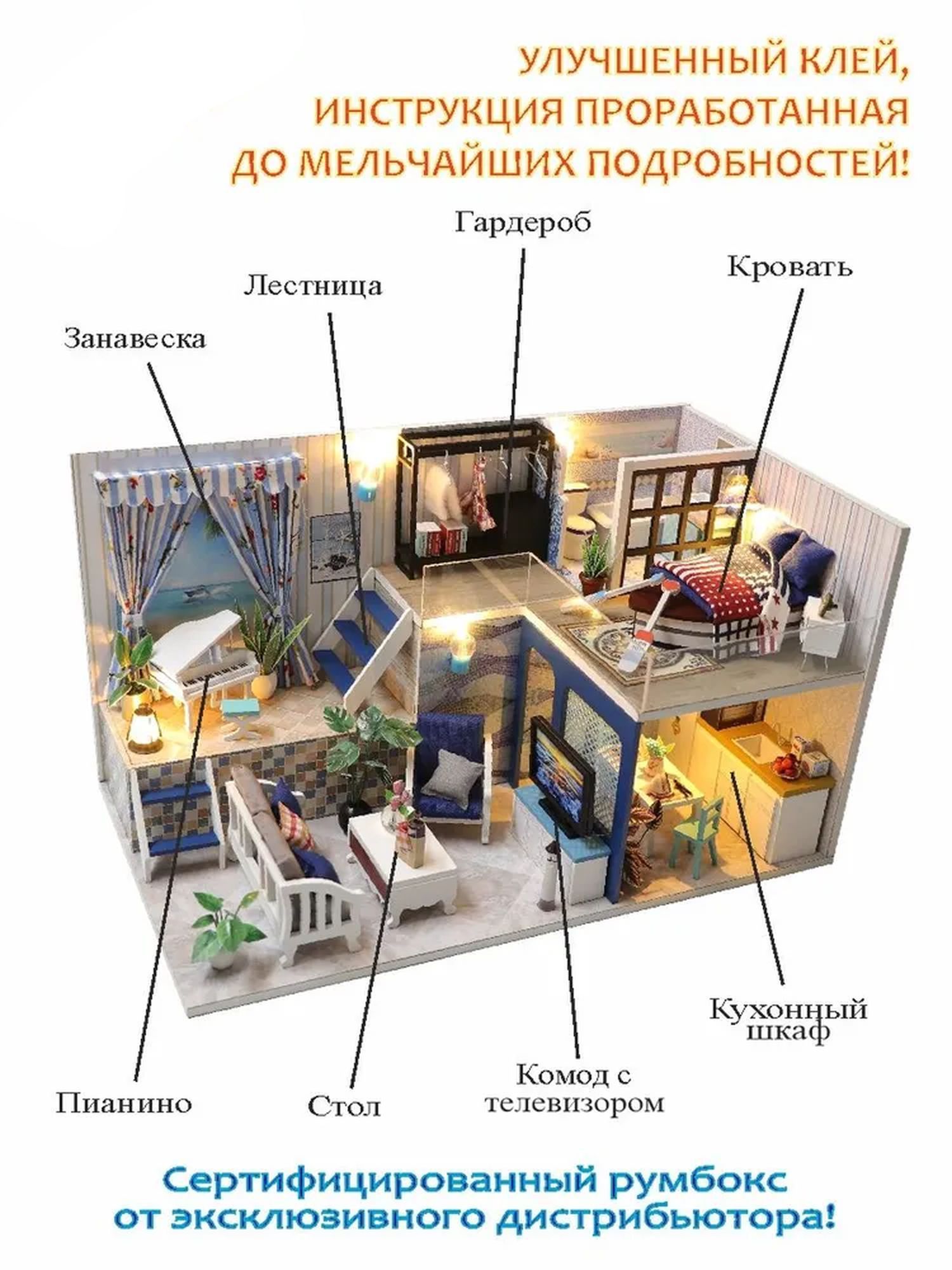 Купить Румбокс, интерьерный конструктор MiniHouse Путешествие на море оптом