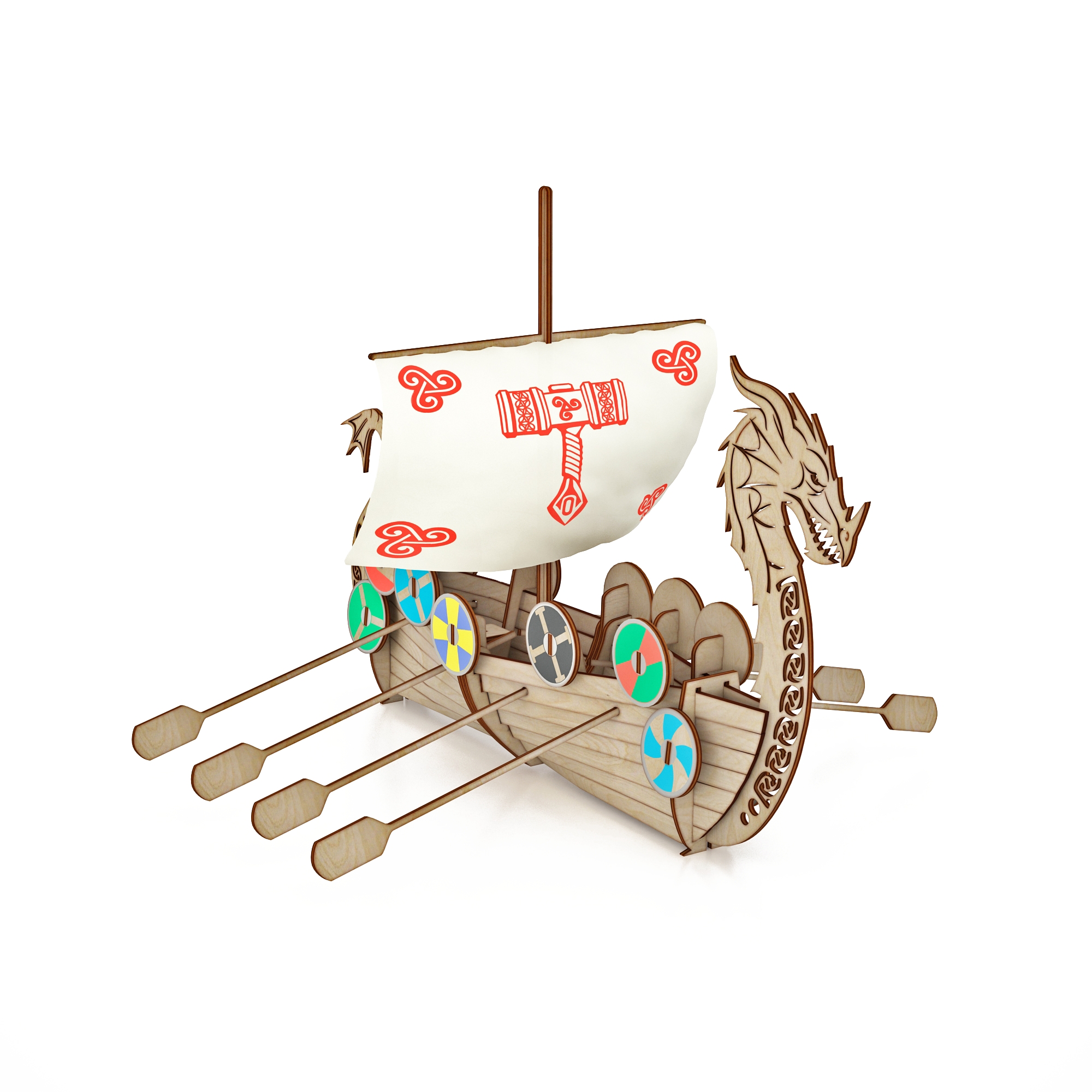 Конструктор из дерева Корабль Викингов "Драккар"