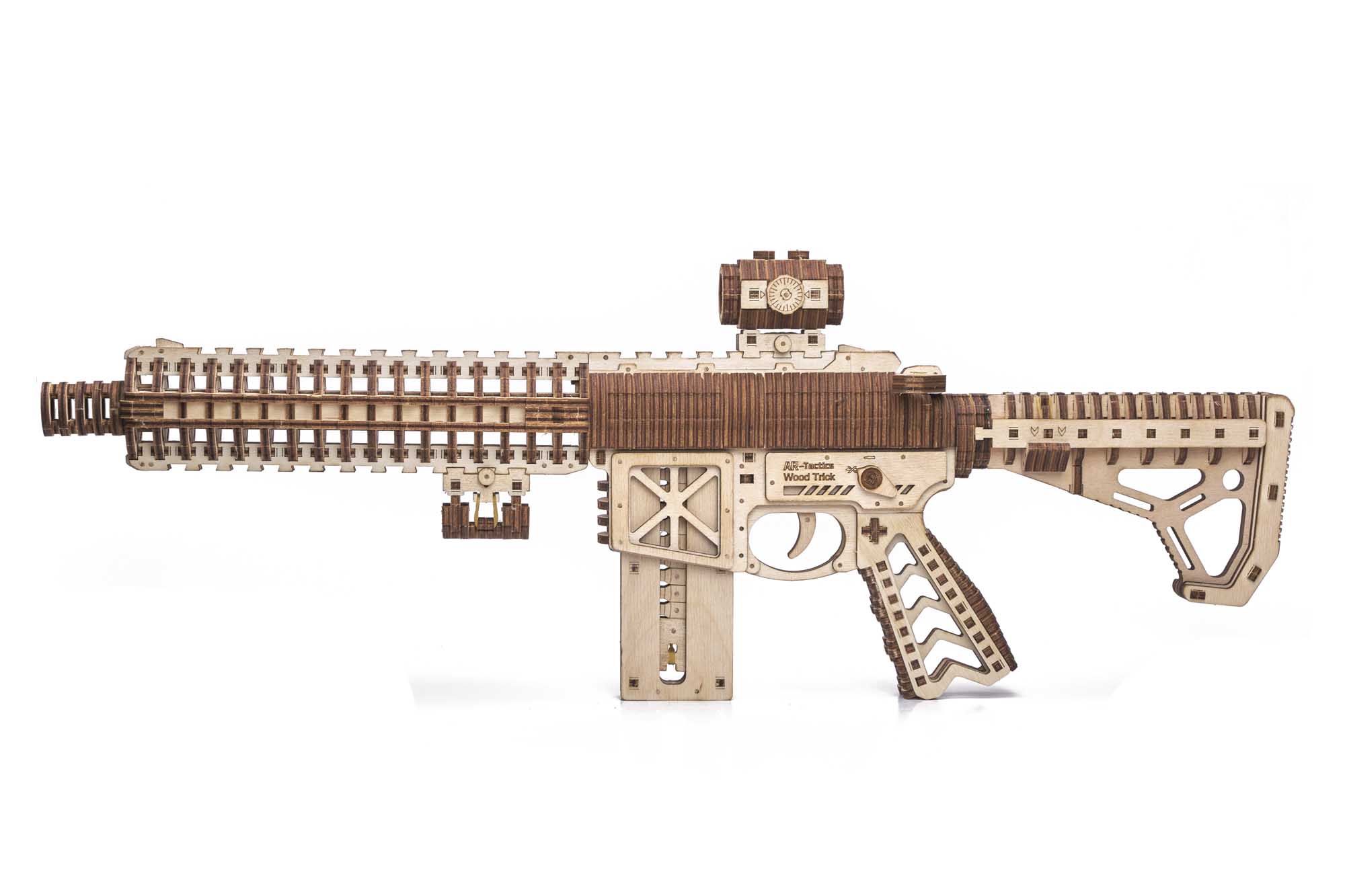 Механическая сборная модель Wood Trick Штурмовая винтовка AR-T