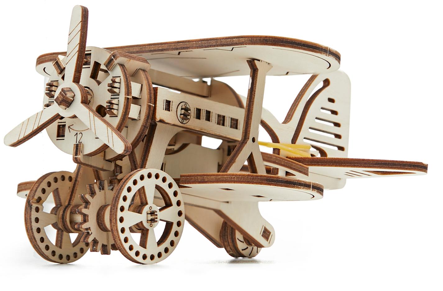 Купить Деревянный конструктор 3D DROVO Самолет Биплан оптом