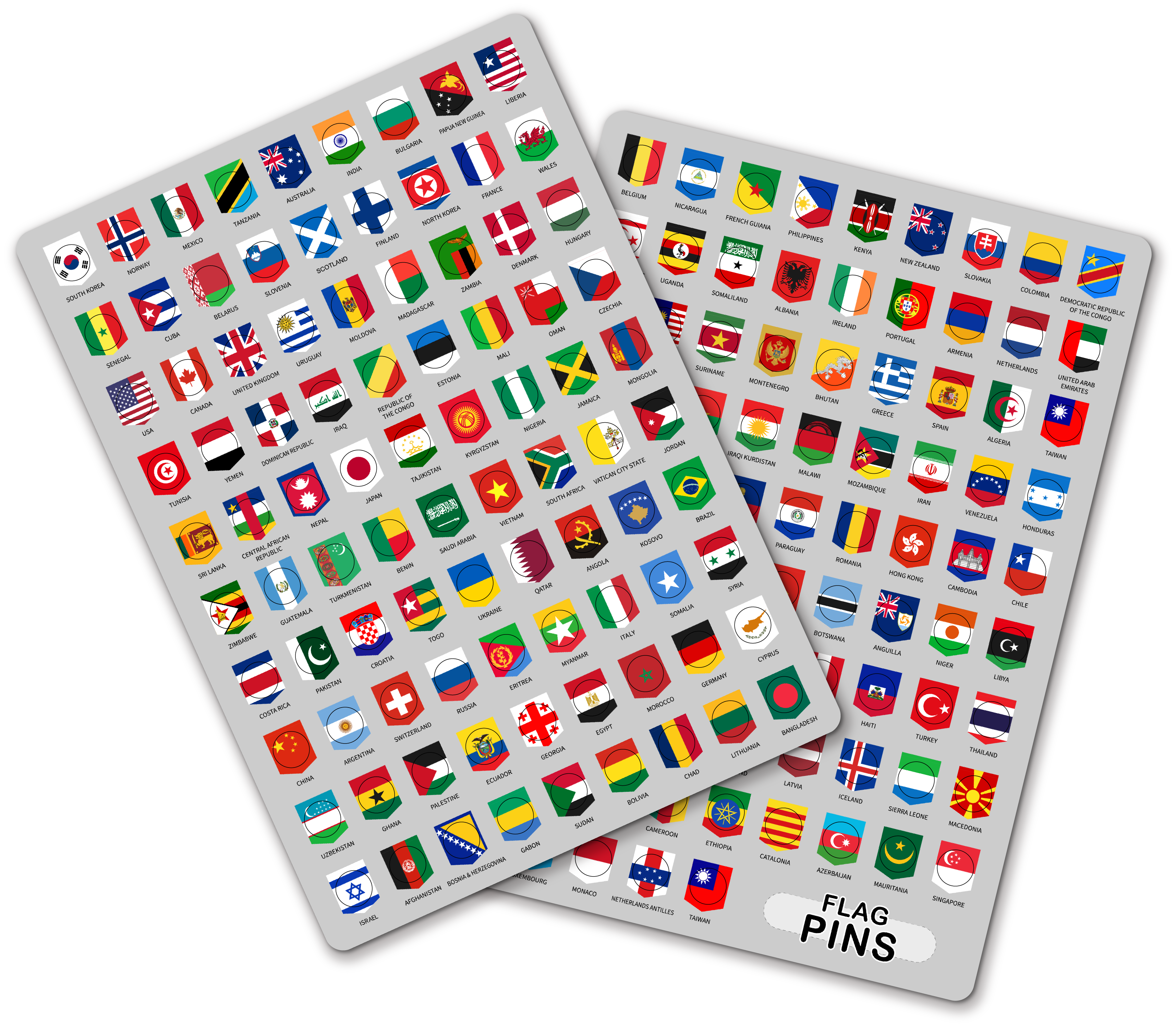 EWA Геометки для карты мира, флаги стран, пины