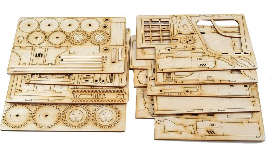 Купить Конструктор 3D деревянный подвижный Lemmo Погрузчик оптом