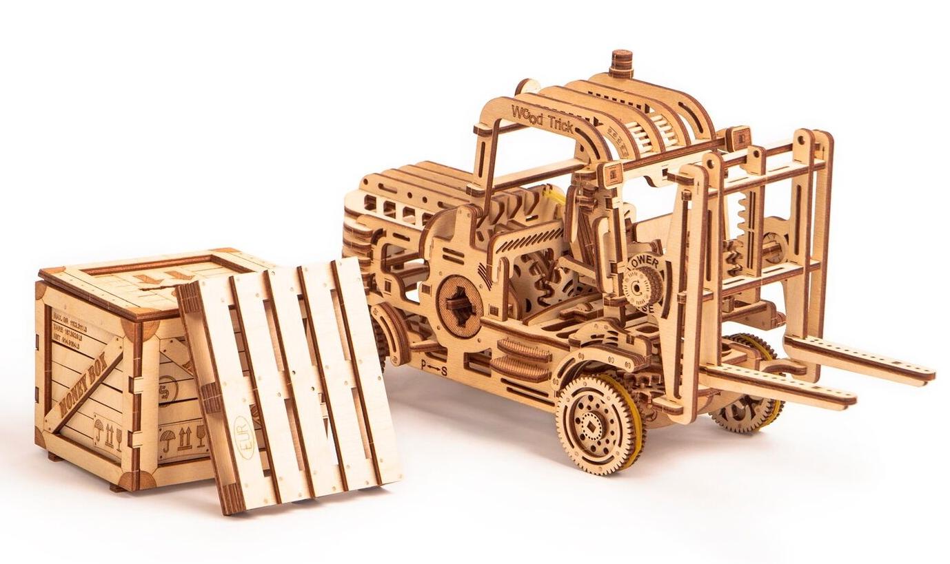 Купить Механический 3D-пазл из дерева Wood Trick Погрузчик оптом
