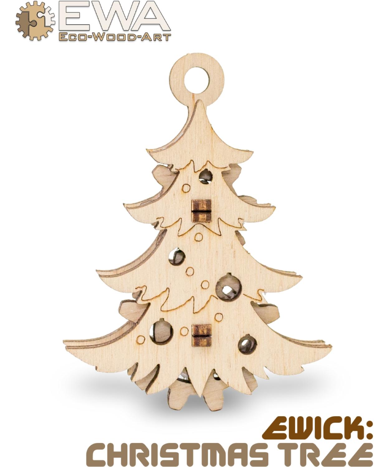 Купить Деревянный конструктор-брелок EWA "Эвик: Новогодняя Елка" оптом