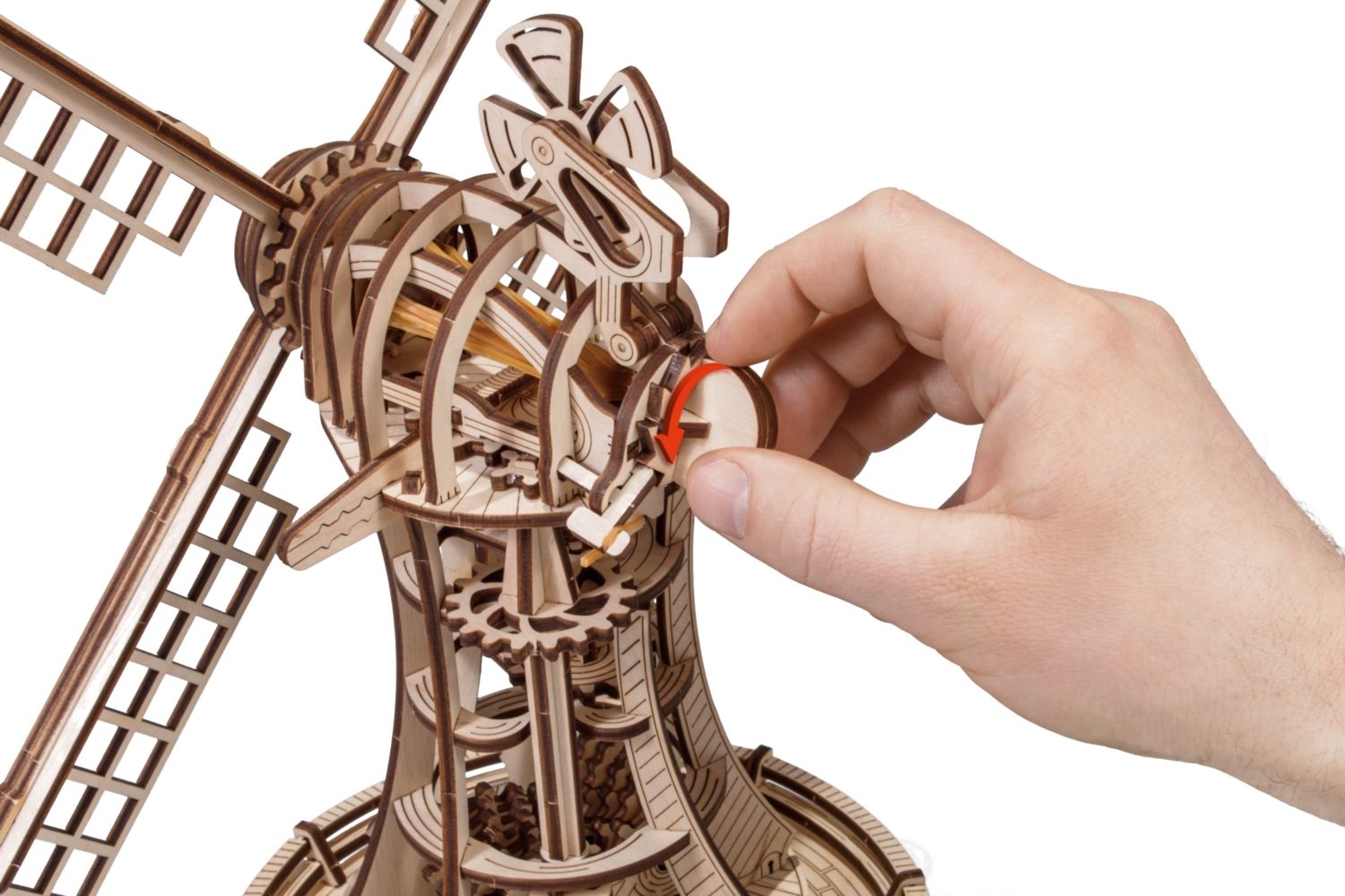 Купить Сборная модель деревянная 3D EWA Ветряная мельница механическая оптом