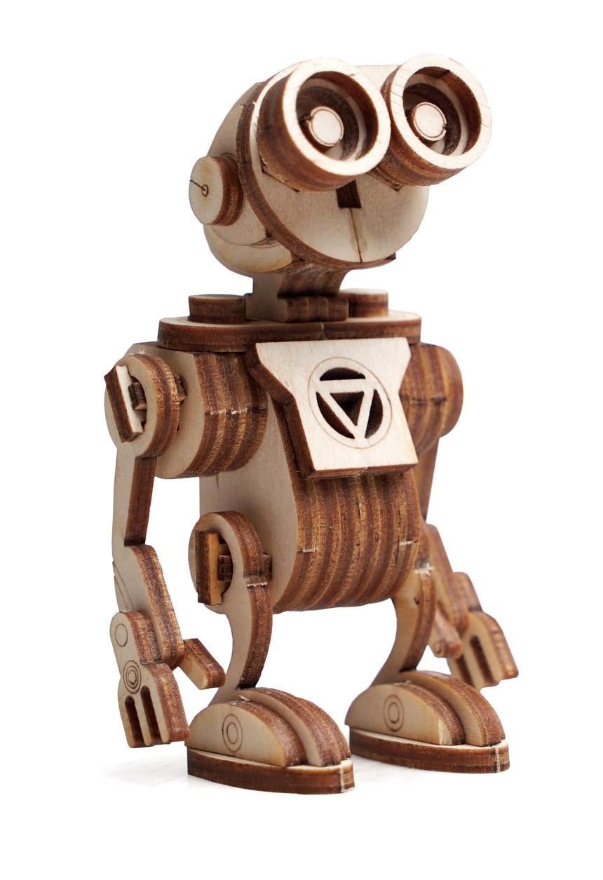 Купить Конструктор 3D деревянный подвижный Lemmo Робот Санни оптом
