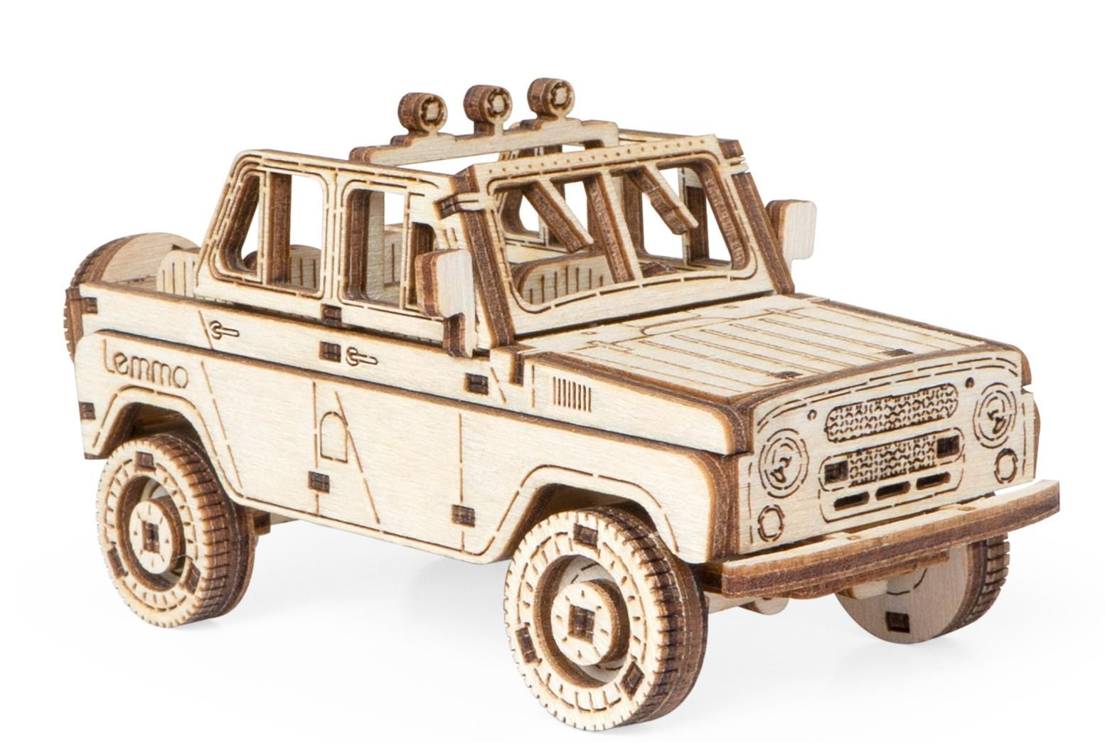 Купить Деревянный конструктор, сборная модель Lemmo Внедорожник Алькор-М оптом